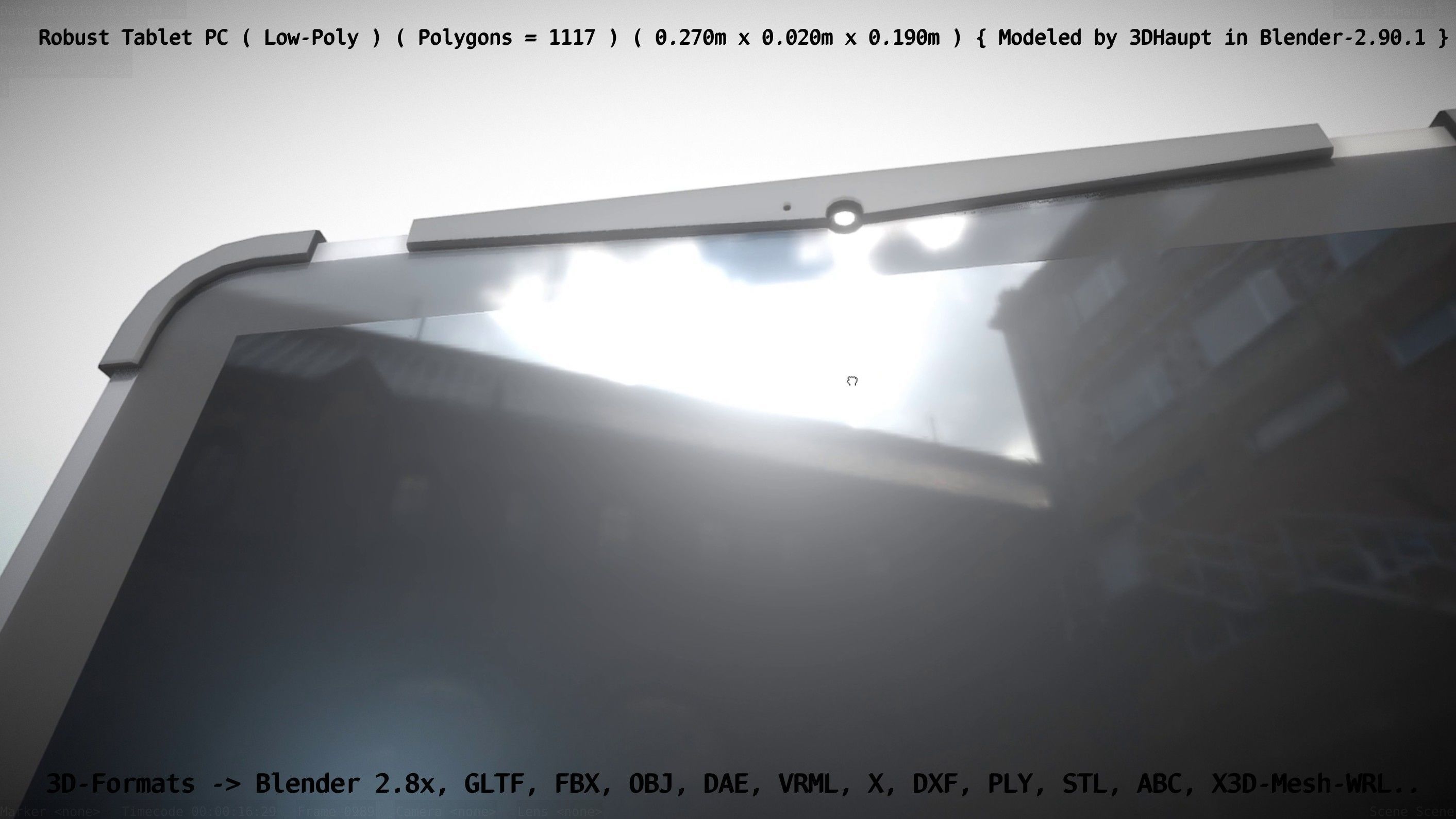 Robust Tablet PC Low-Poly Version Low-poly 3D model_10