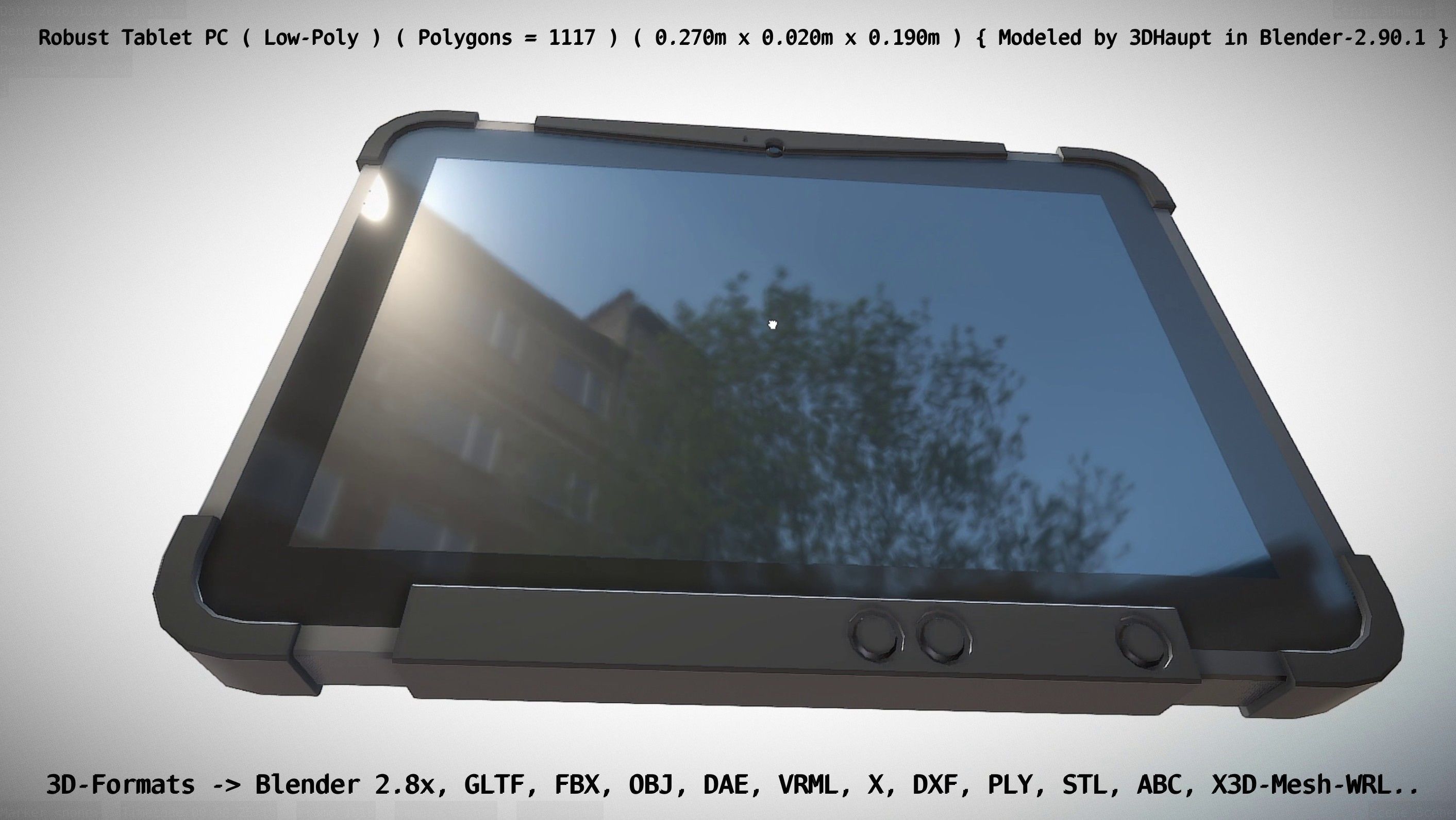 Robust Tablet PC Low-Poly Version Low-poly 3D model_151