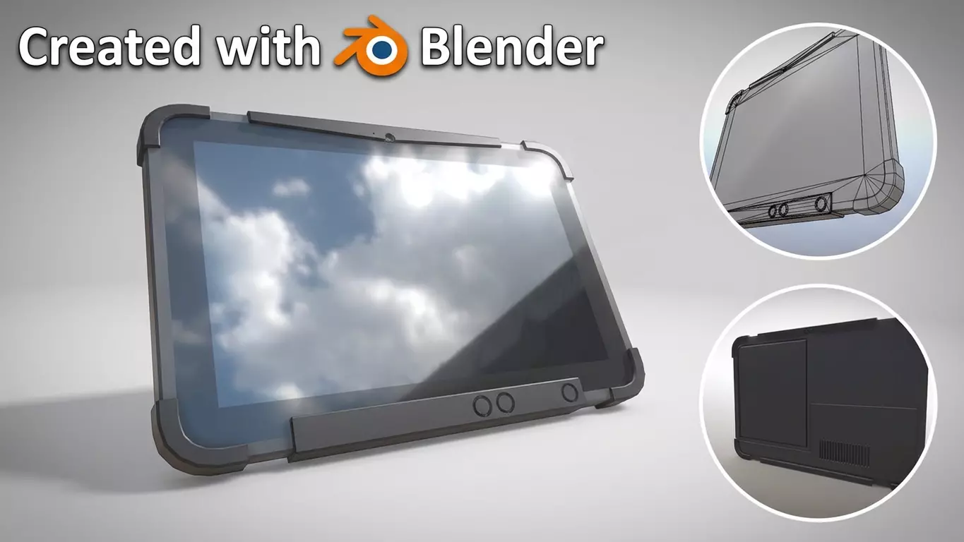 Robust Tablet PC Low-Poly Version Low-poly 3D model