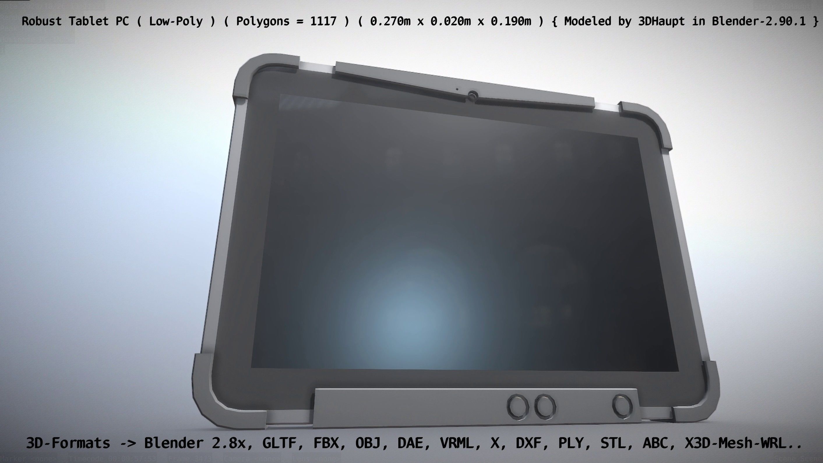Robust Tablet PC Low-Poly Version Low-poly 3D model_78