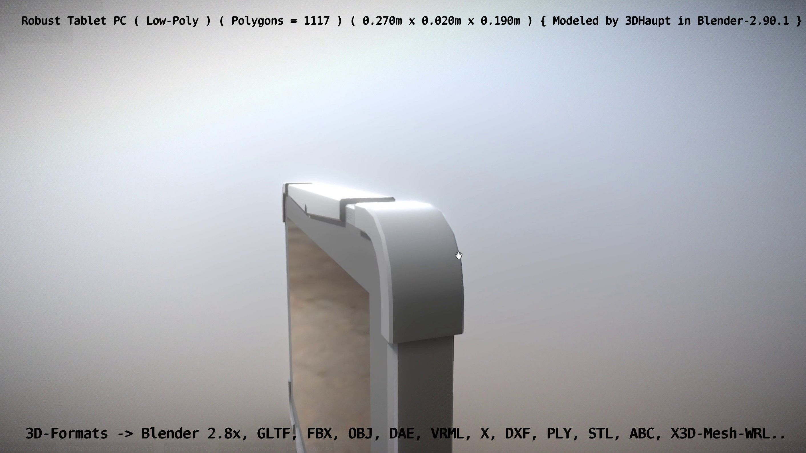Robust Tablet PC Low-Poly Version Low-poly 3D model_110
