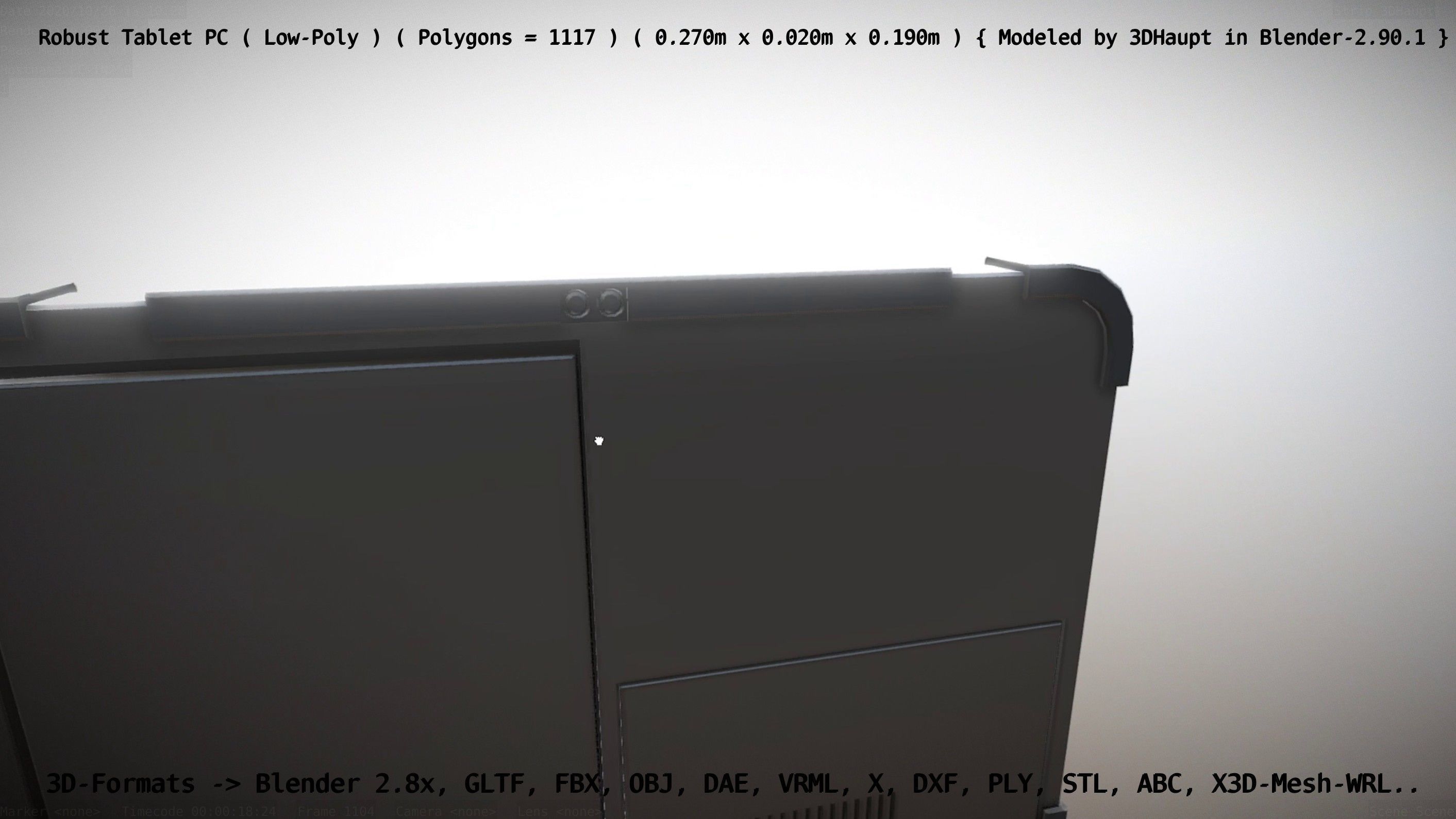 Robust Tablet PC Low-Poly Version Low-poly 3D model_86