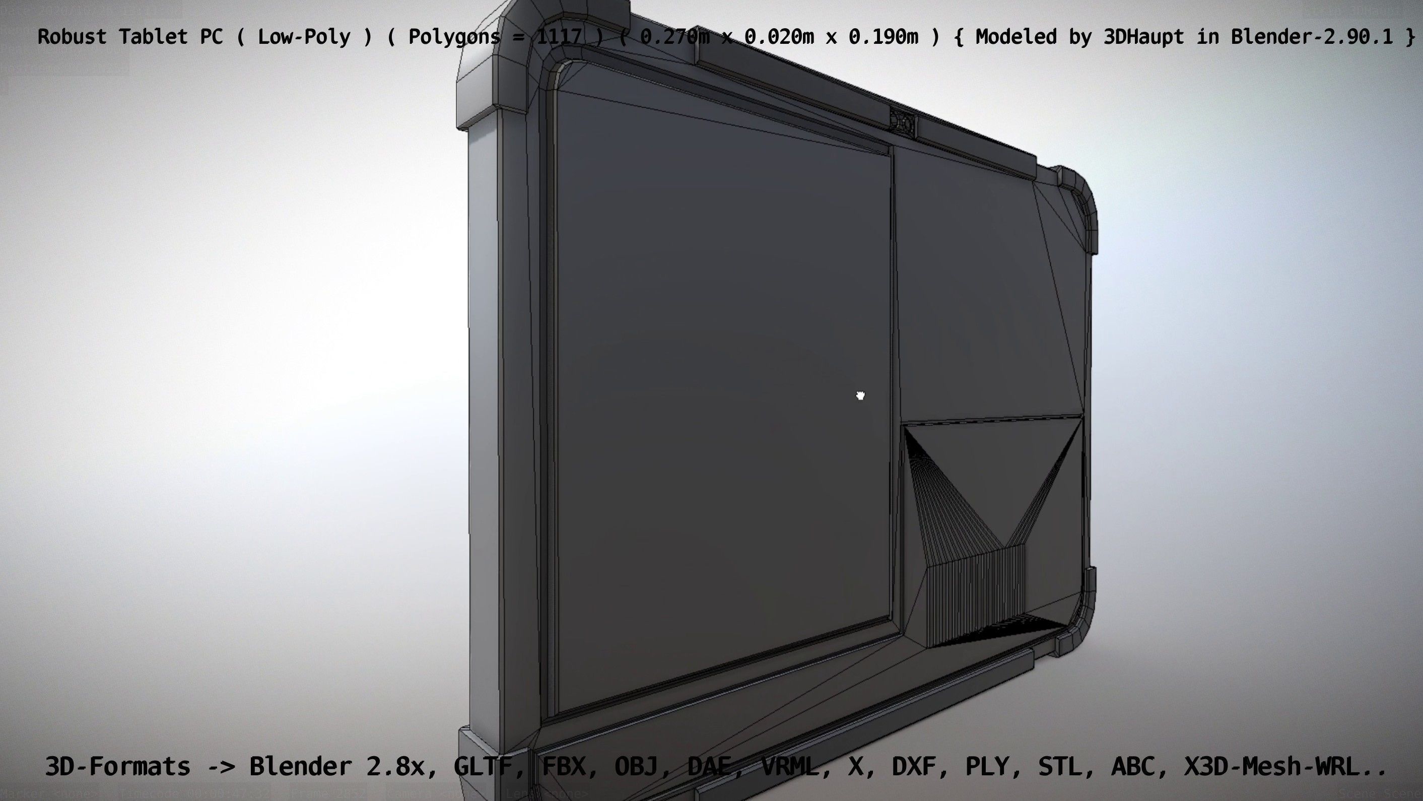 Robust Tablet PC Low-Poly Version Low-poly 3D model_105