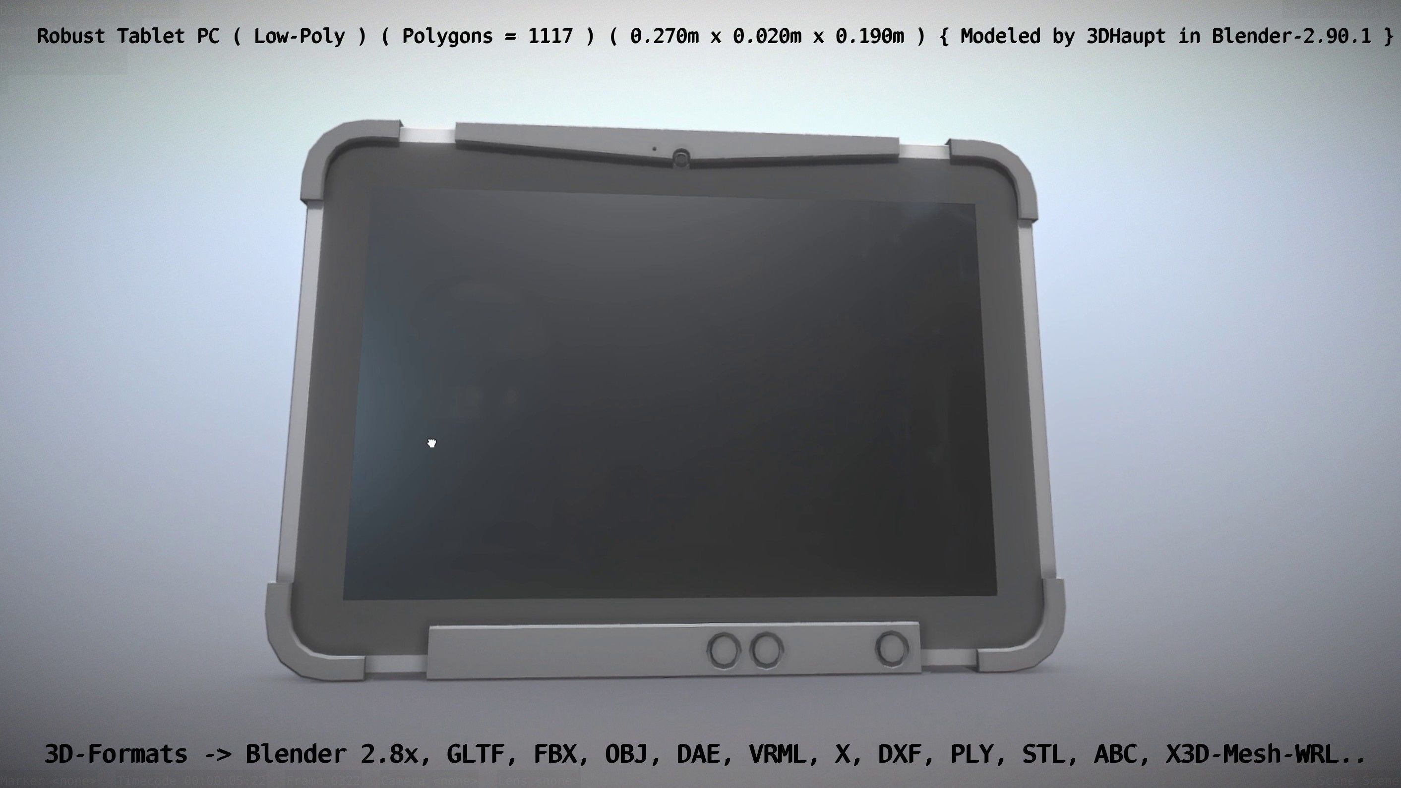 Robust Tablet PC Low-Poly Version Low-poly 3D model_19