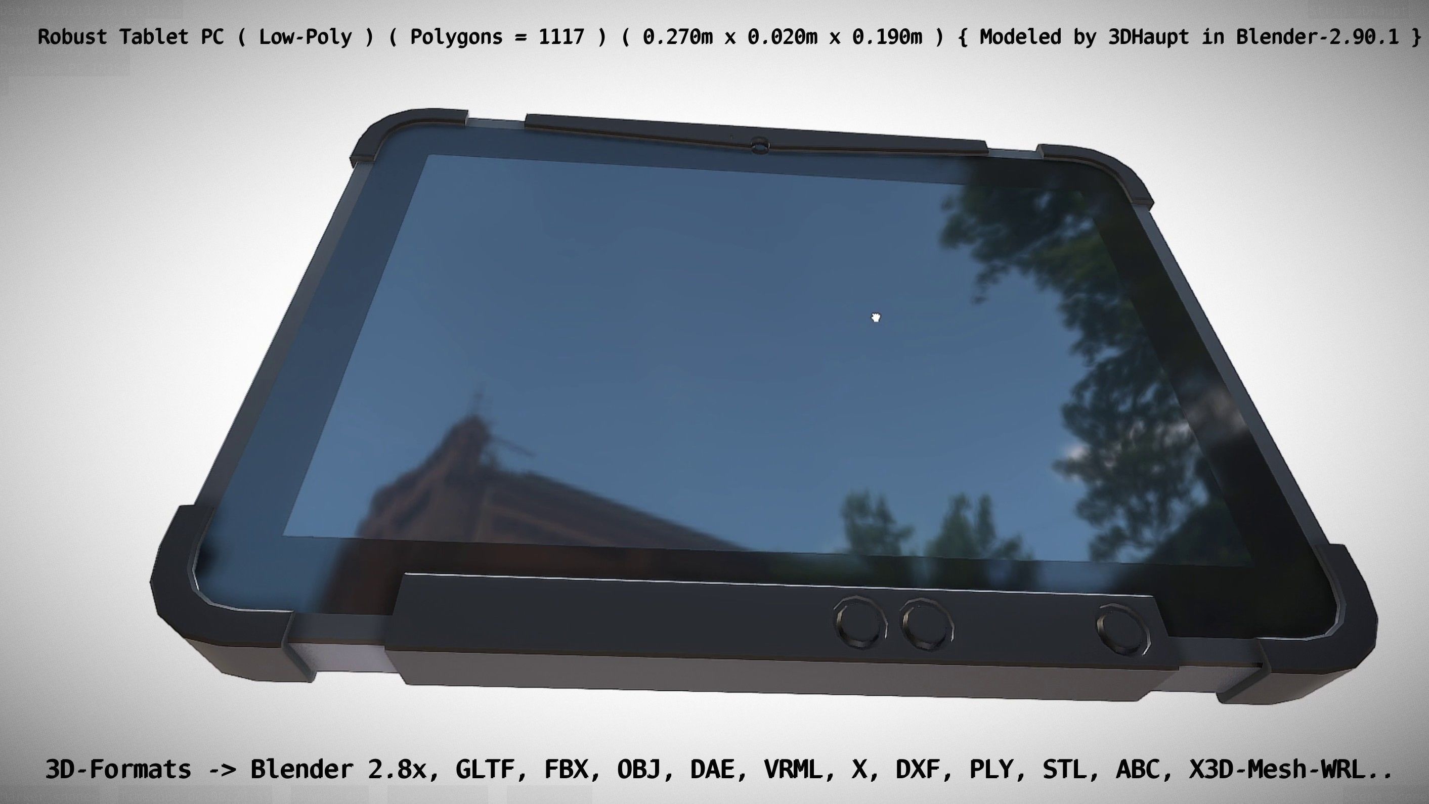 Robust Tablet PC Low-Poly Version Low-poly 3D model_41