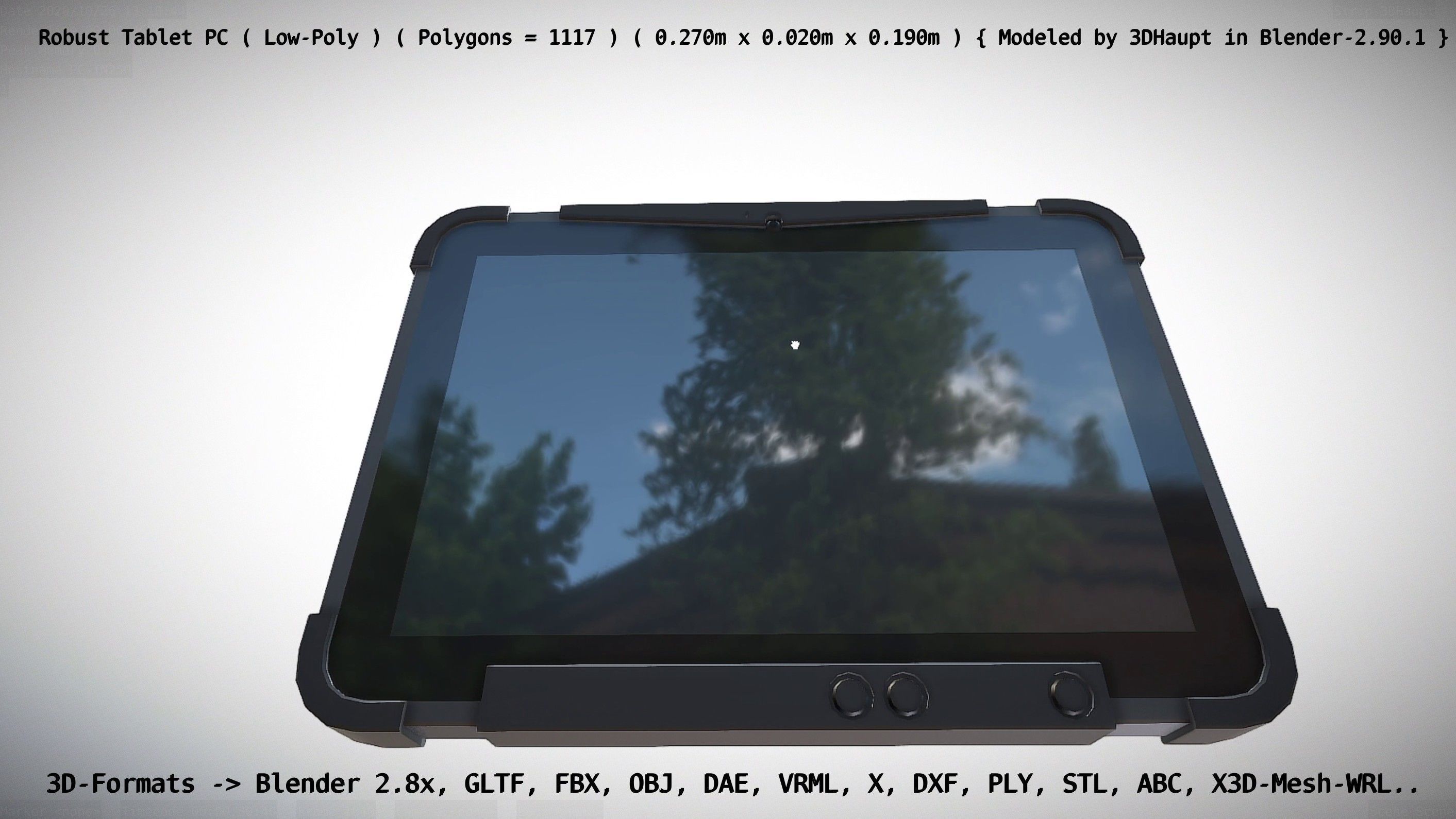 Robust Tablet PC Low-Poly Version Low-poly 3D model_97
