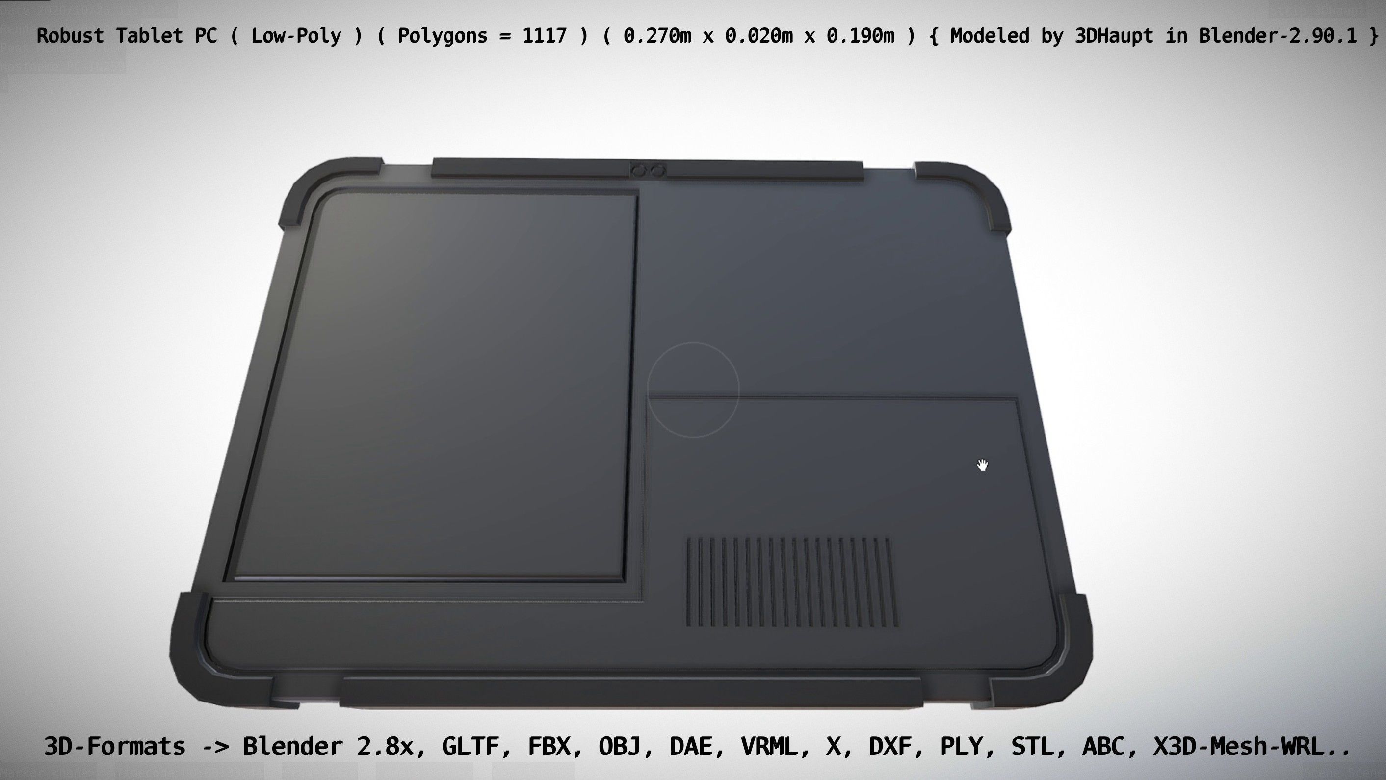 Robust Tablet PC Low-Poly Version Low-poly 3D model_147