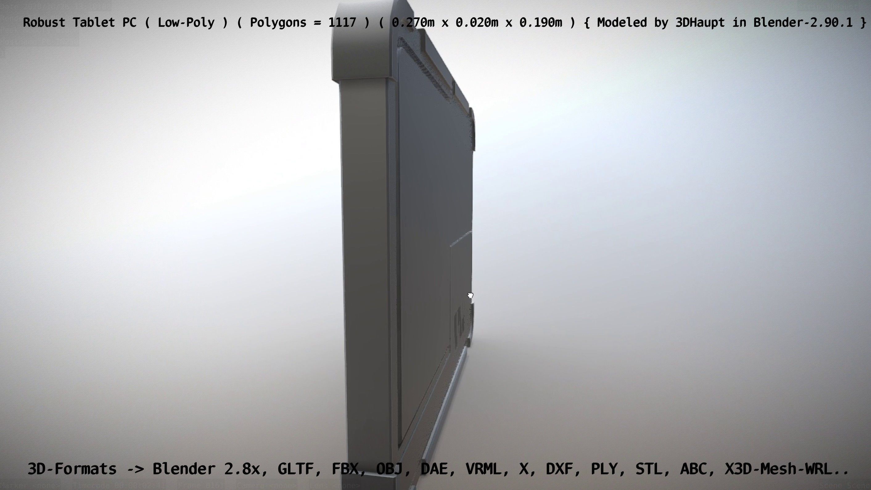 Robust Tablet PC Low-Poly Version Low-poly 3D model_79