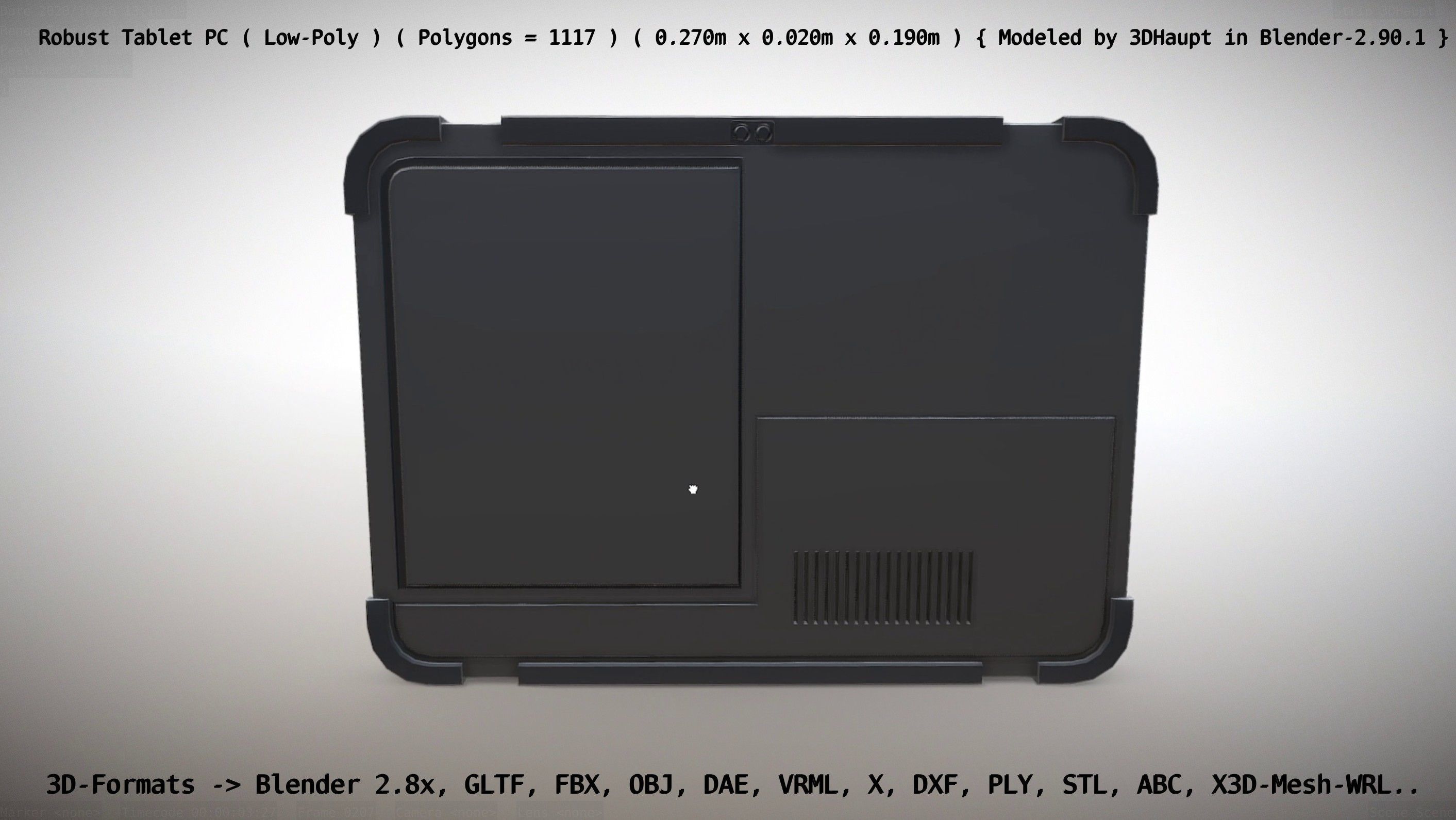 Robust Tablet PC Low-Poly Version Low-poly 3D model_6