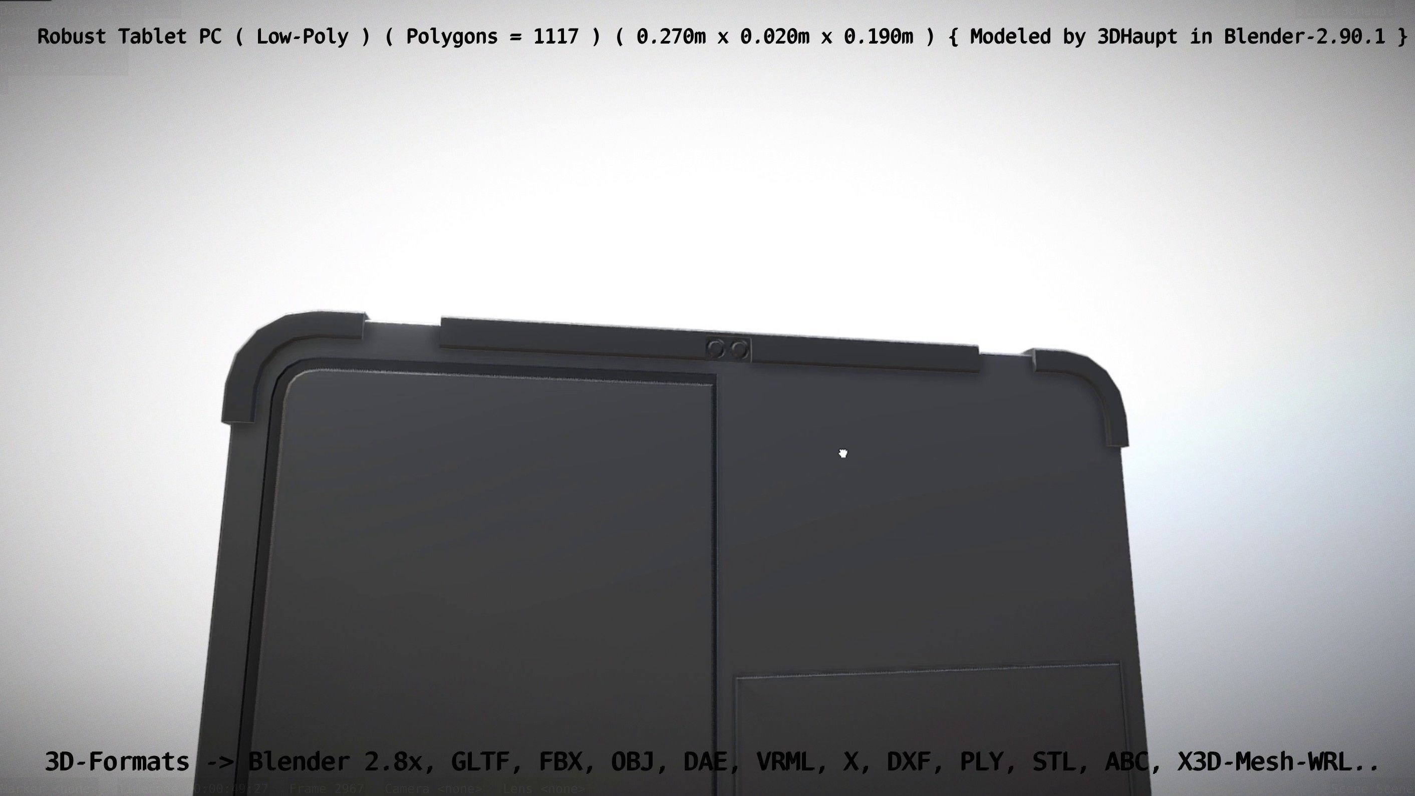 Robust Tablet PC Low-Poly Version Low-poly 3D model_55