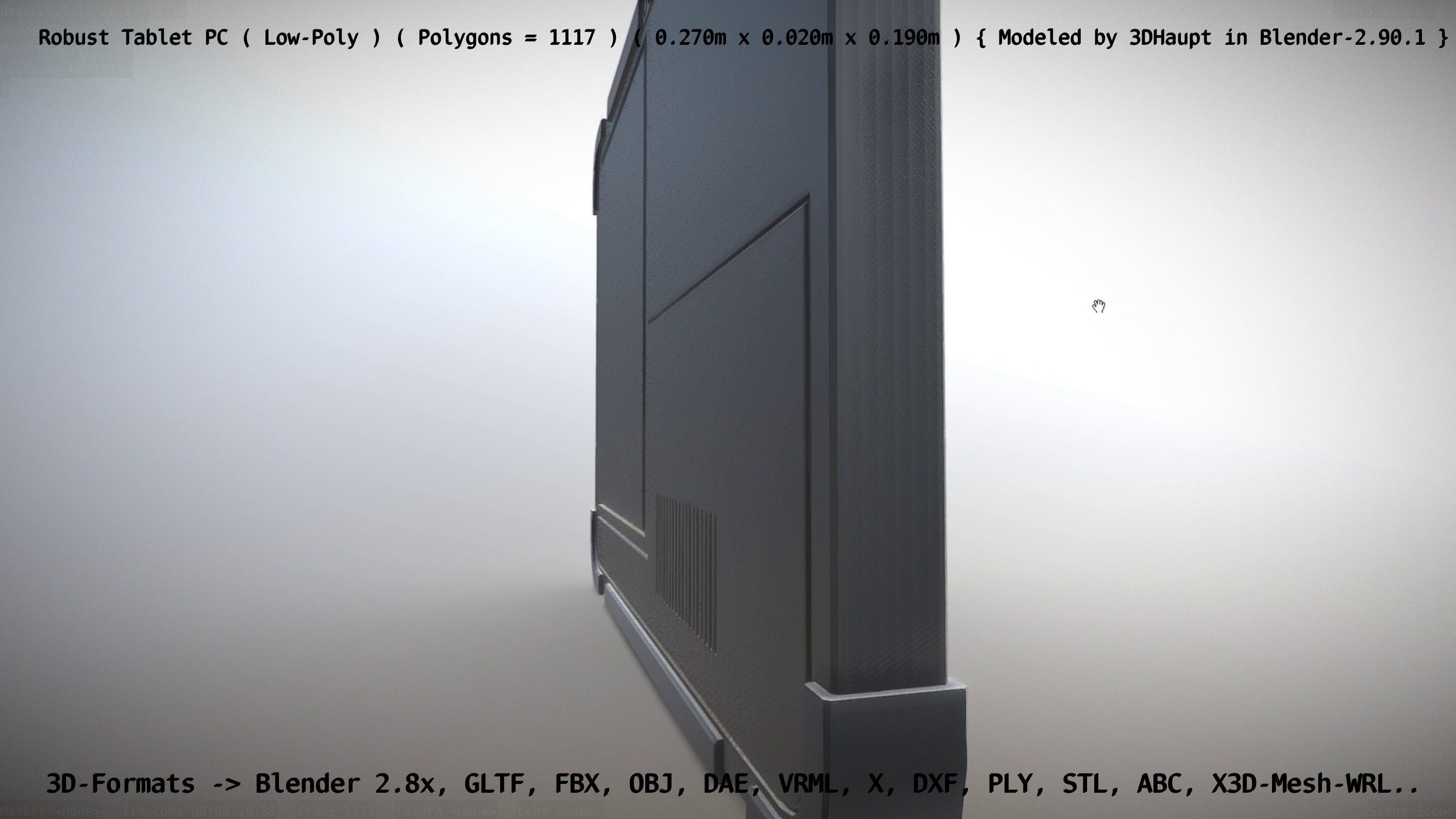 Robust Tablet PC Low-Poly Version Low-poly 3D model_145