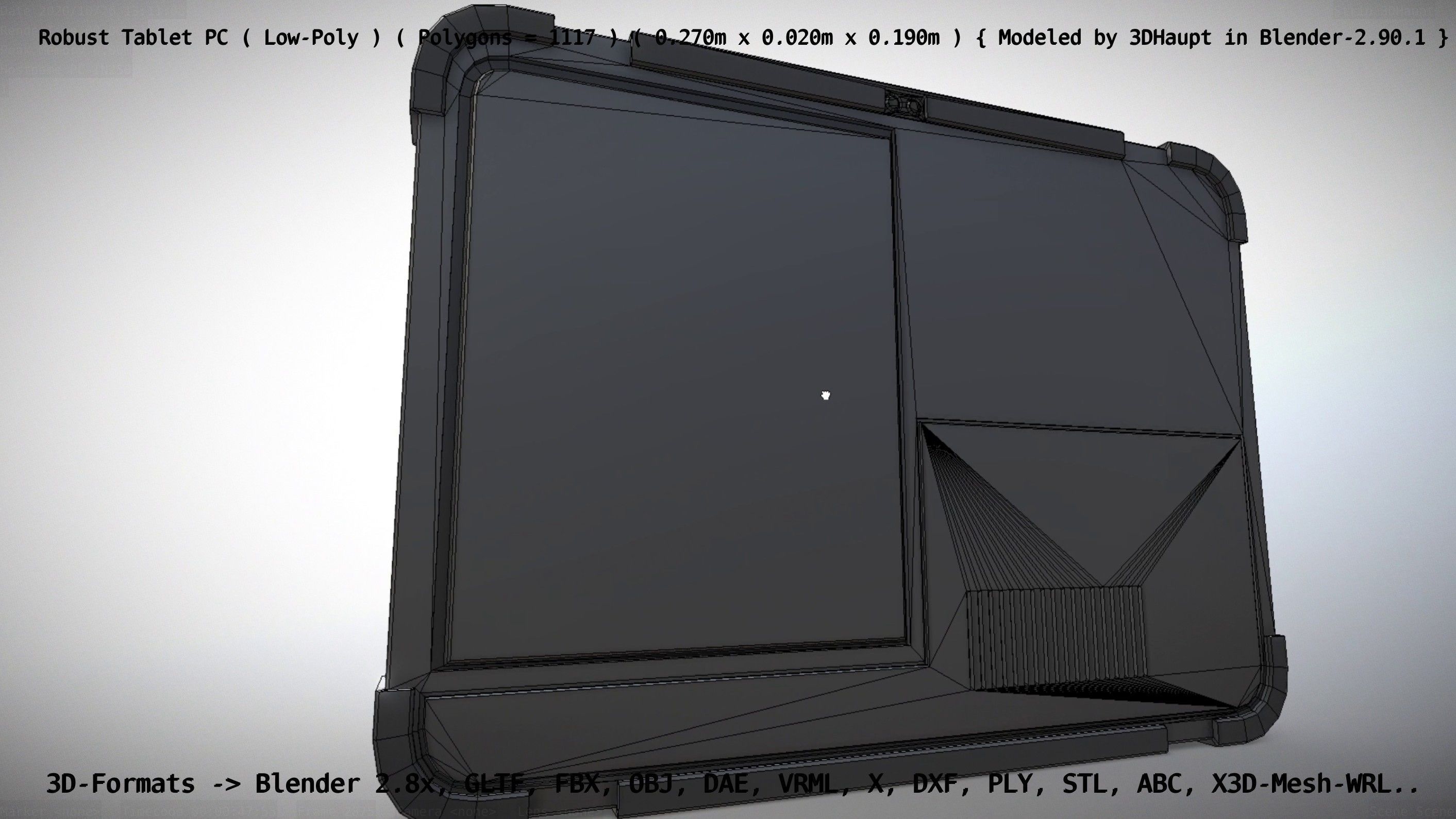Robust Tablet PC Low-Poly Version Low-poly 3D model_138