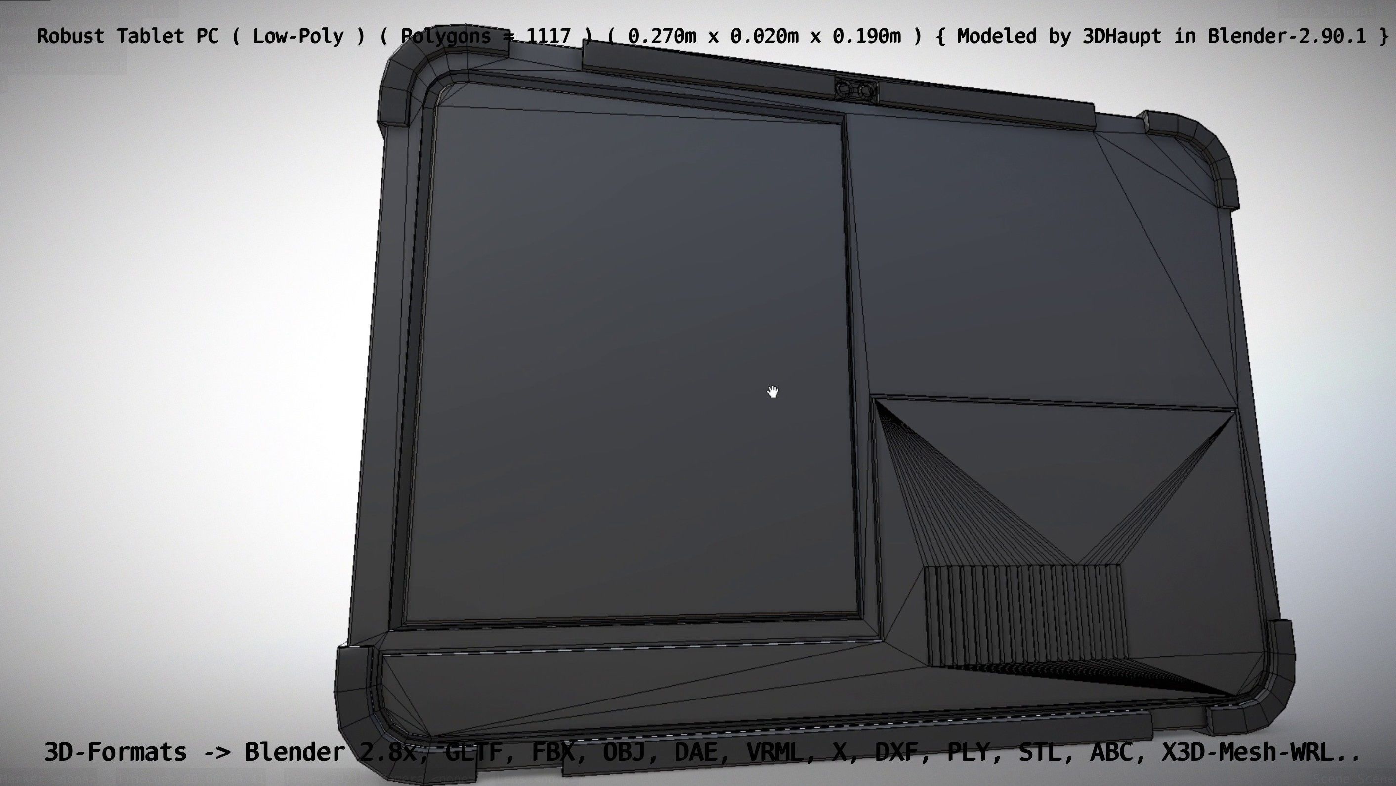 Robust Tablet PC Low-Poly Version Low-poly 3D model_125