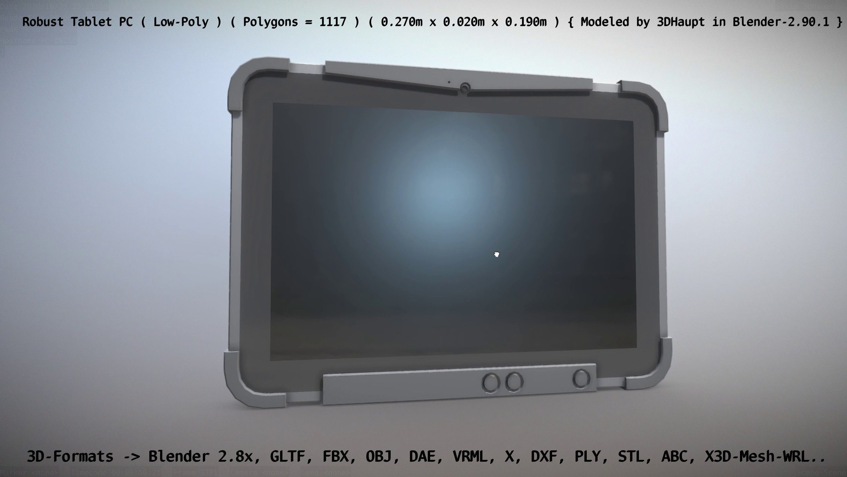 Robust Tablet PC Low-Poly Version Low-poly 3D model_149