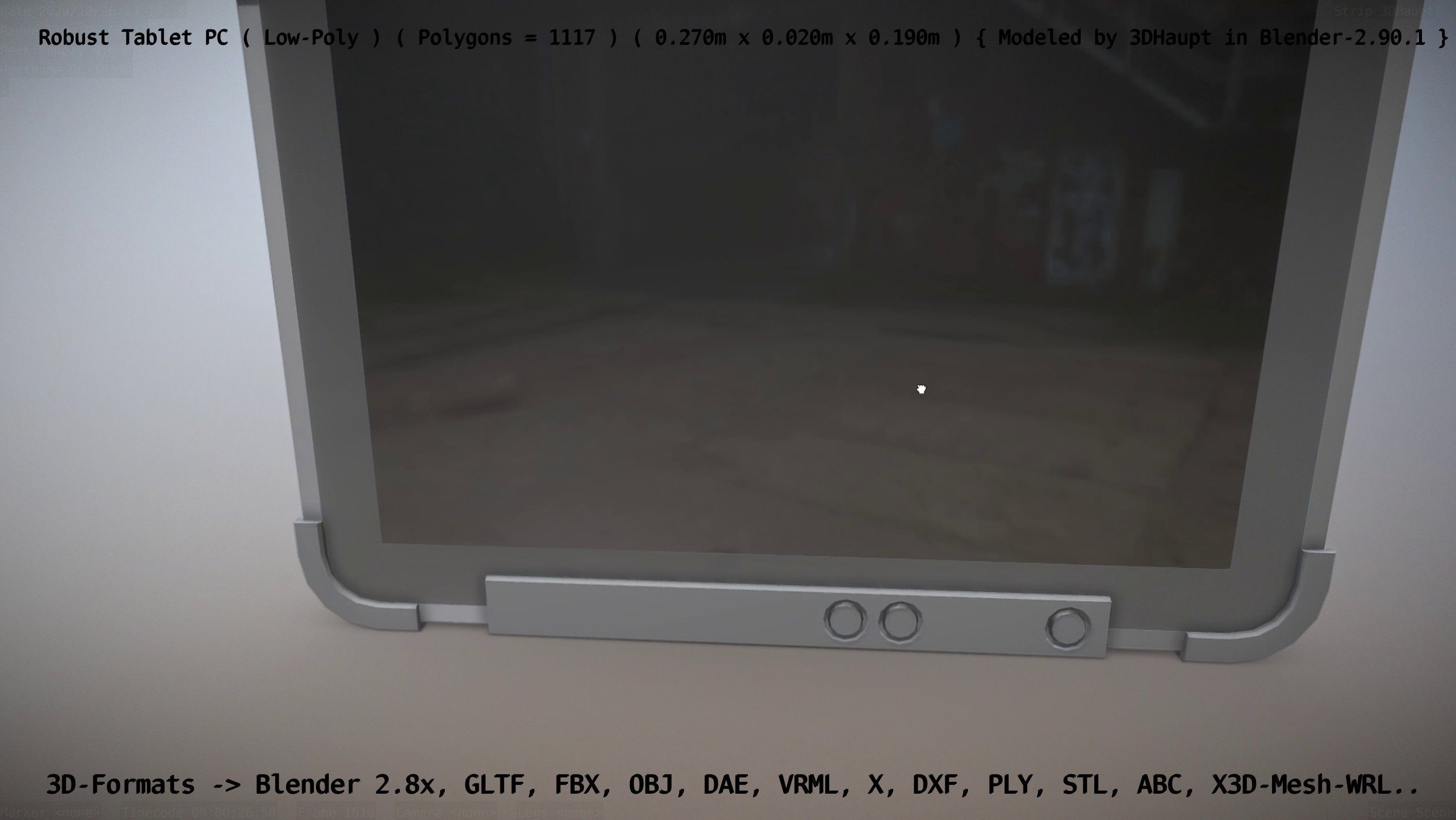 Robust Tablet PC Low-Poly Version Low-poly 3D model_130