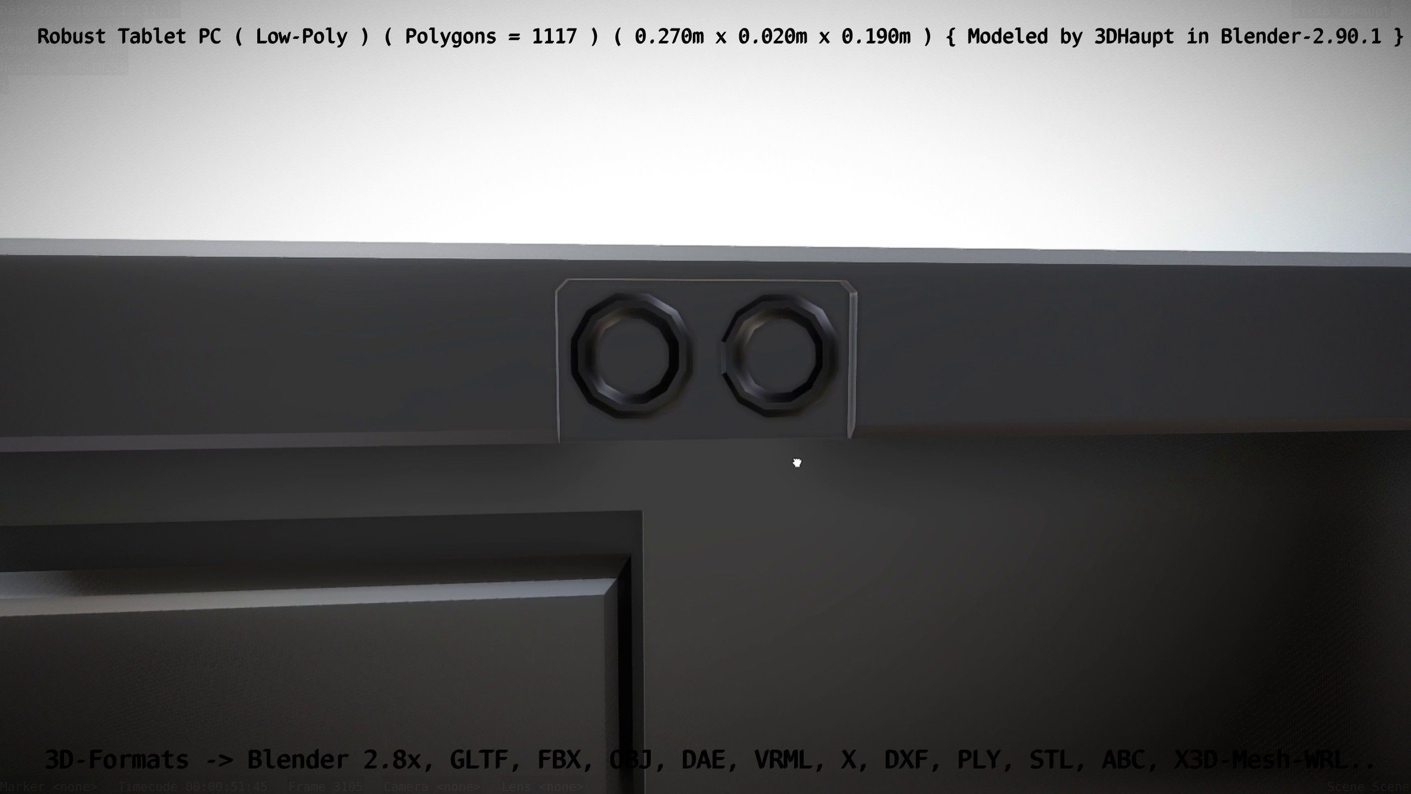 Robust Tablet PC Low-Poly Version Low-poly 3D model_75