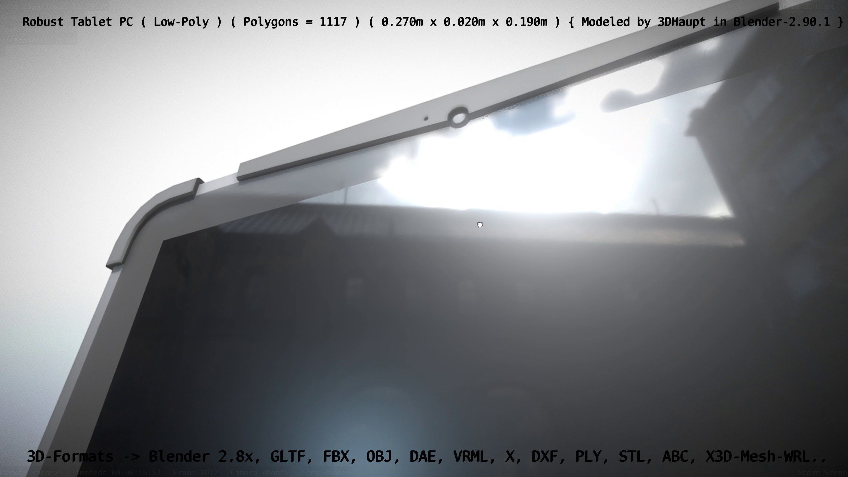 Robust Tablet PC Low-Poly Version Low-poly 3D model_85