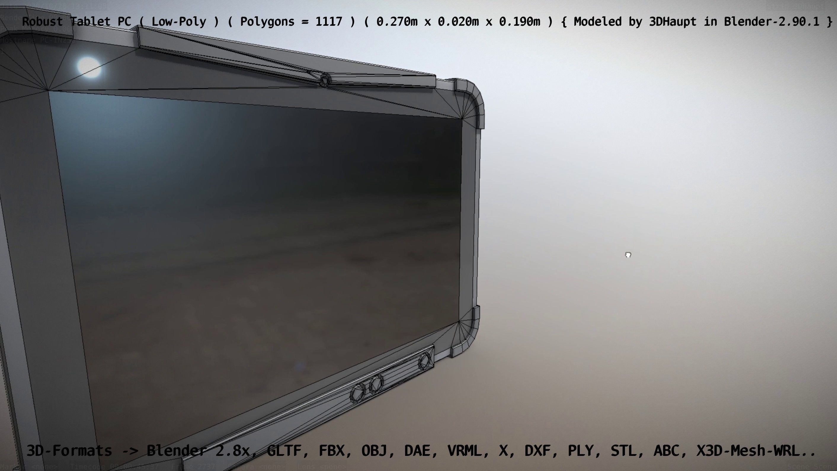 Robust Tablet PC Low-Poly Version Low-poly 3D model_124