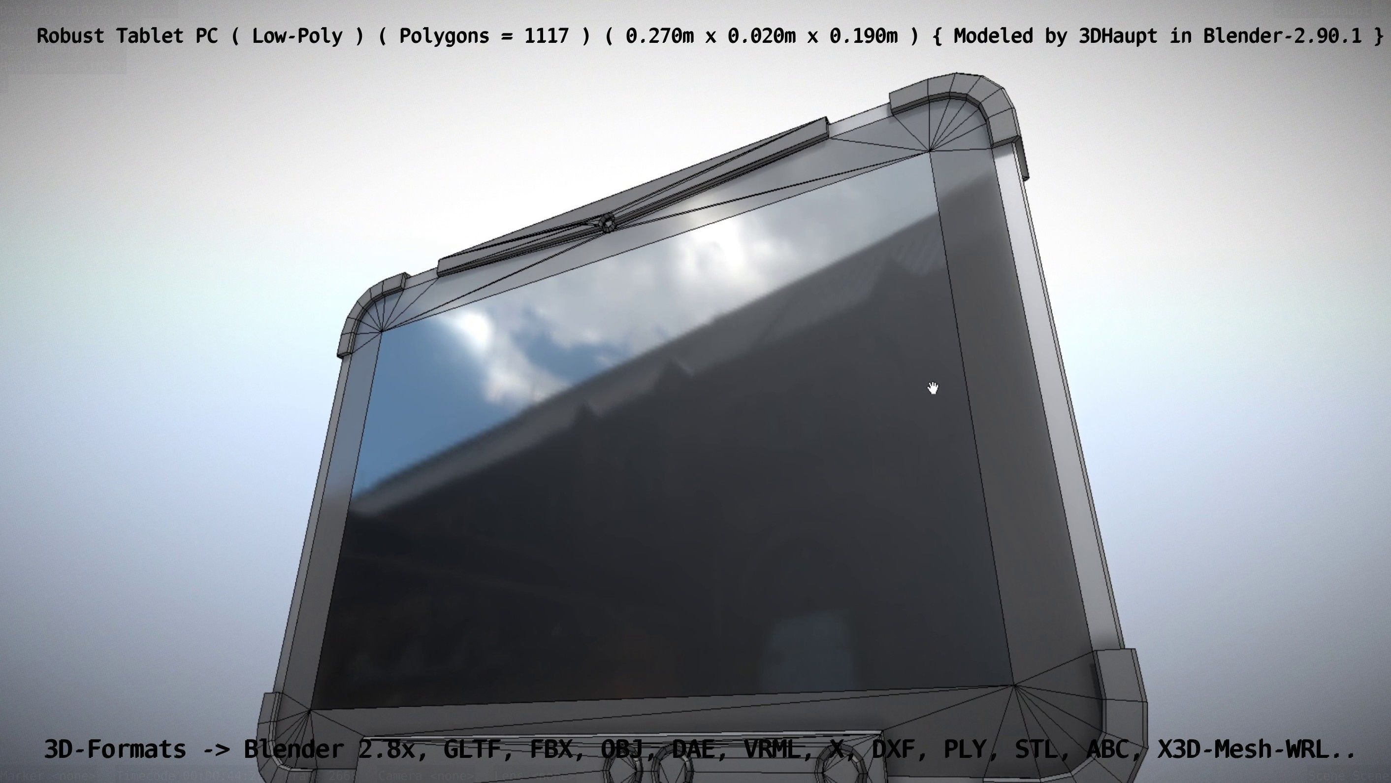 Robust Tablet PC Low-Poly Version Low-poly 3D model_72