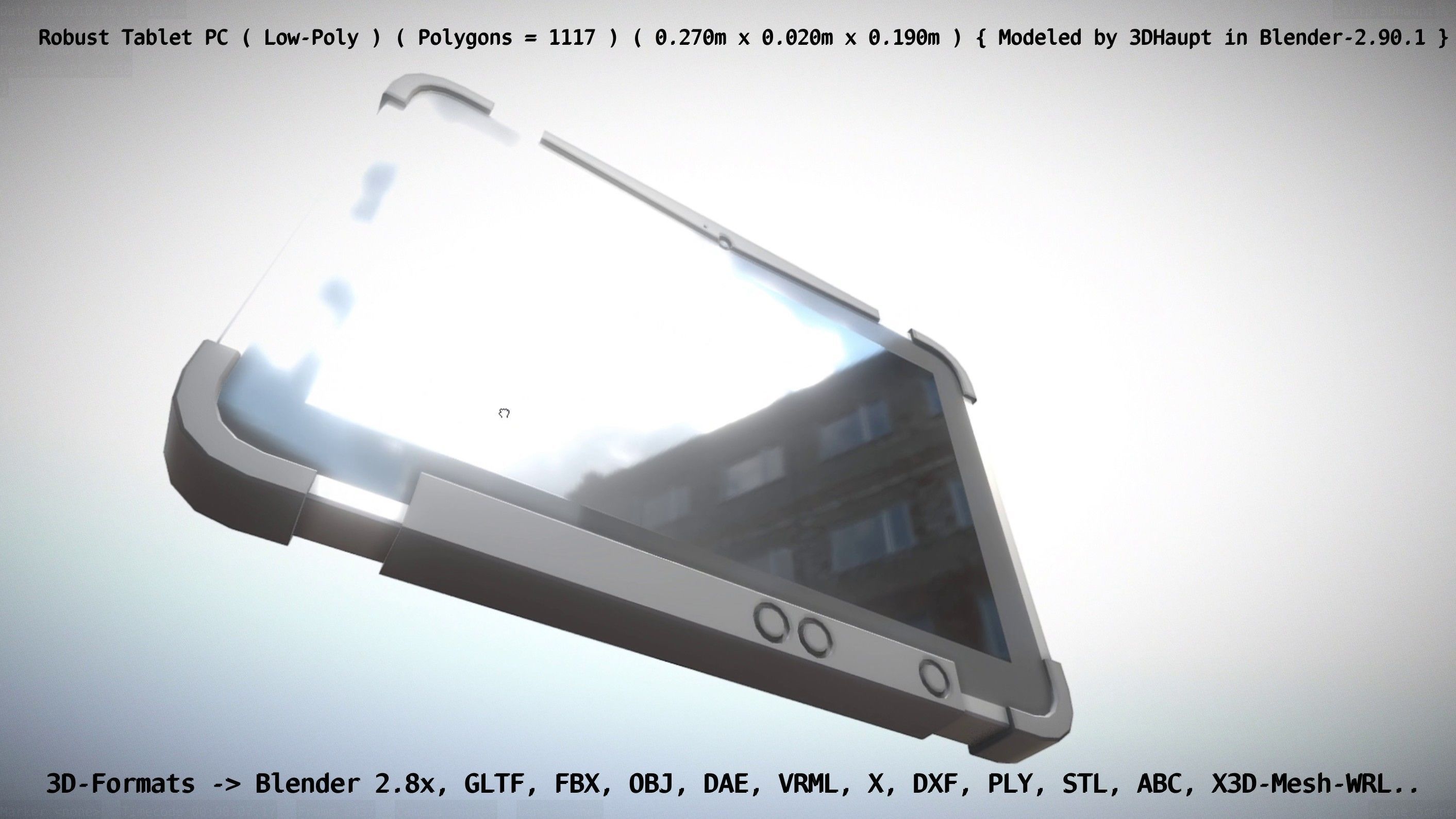 Robust Tablet PC Low-Poly Version Low-poly 3D model_35