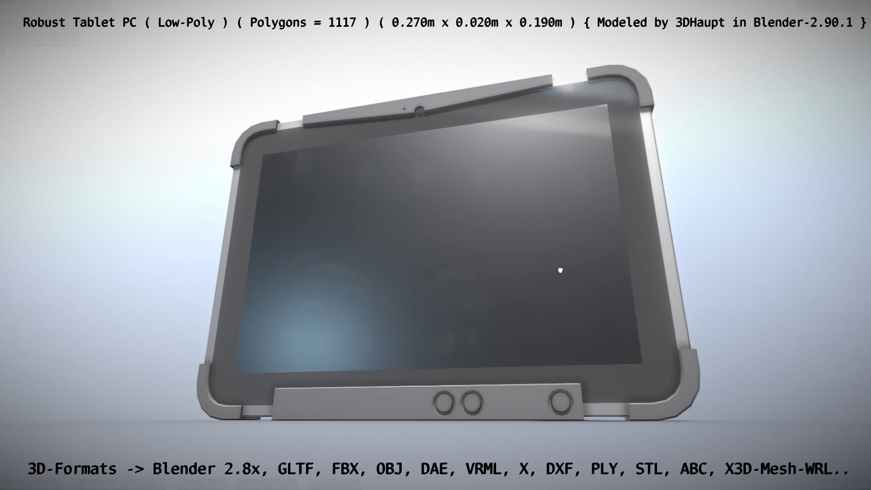 Robust Tablet PC Low-Poly Version Low-poly 3D model_31