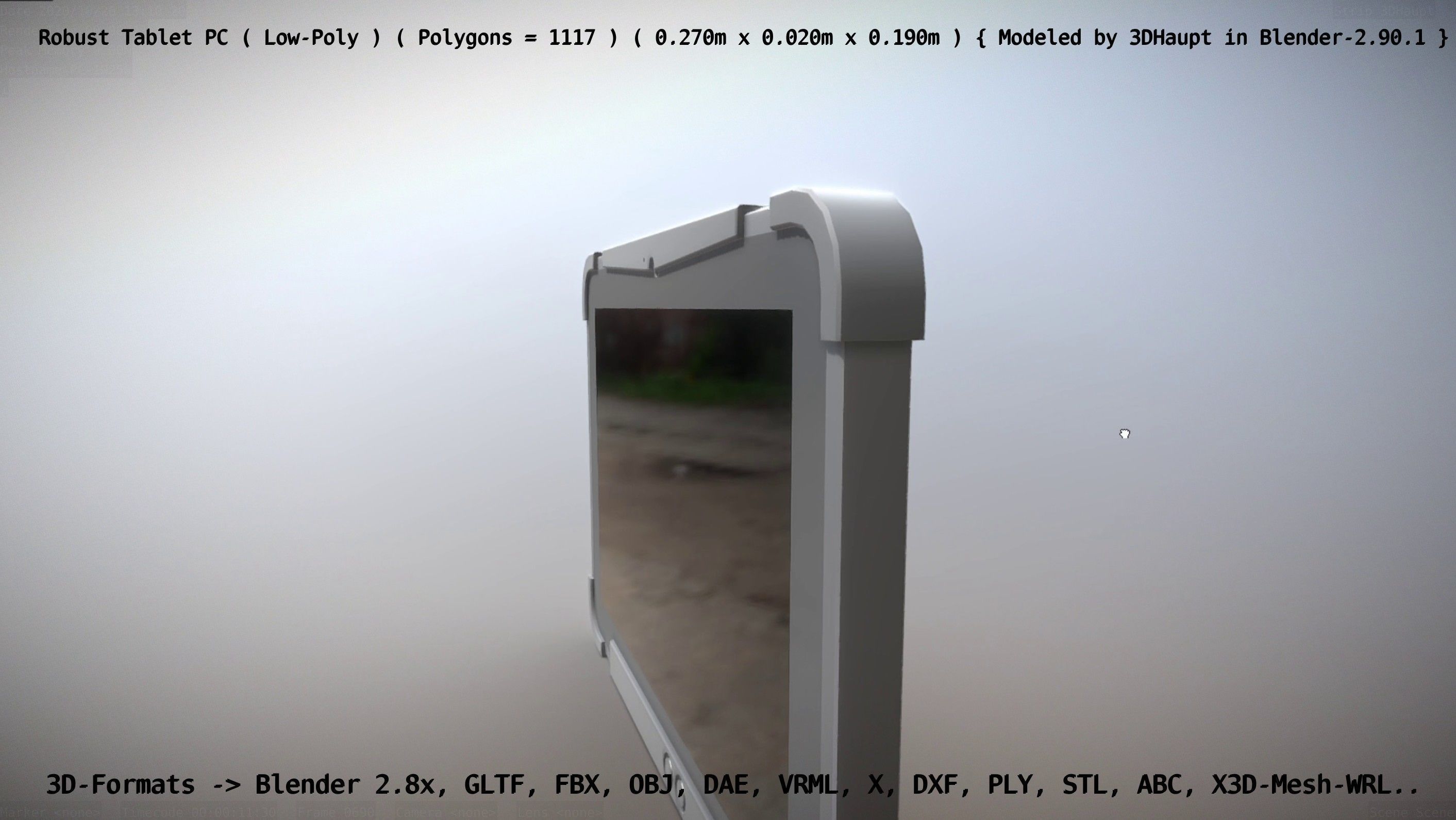 Robust Tablet PC Low-Poly Version Low-poly 3D model_83