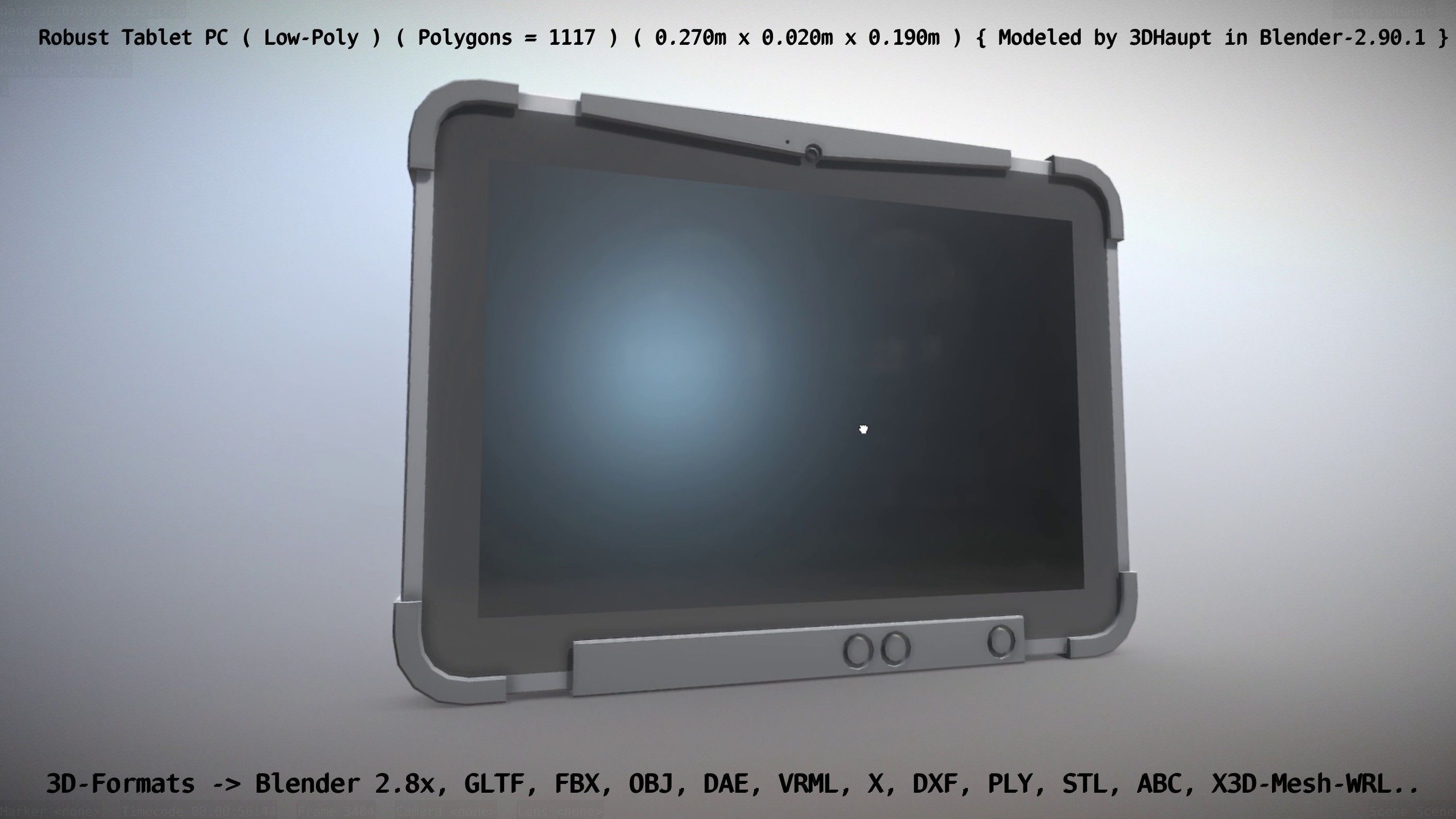 Robust Tablet PC Low-Poly Version Low-poly 3D model_29