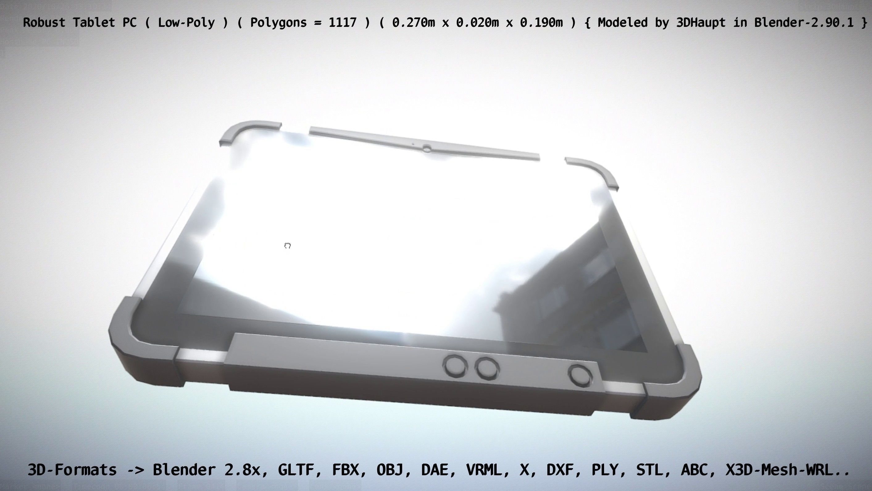 Robust Tablet PC Low-Poly Version Low-poly 3D model_64