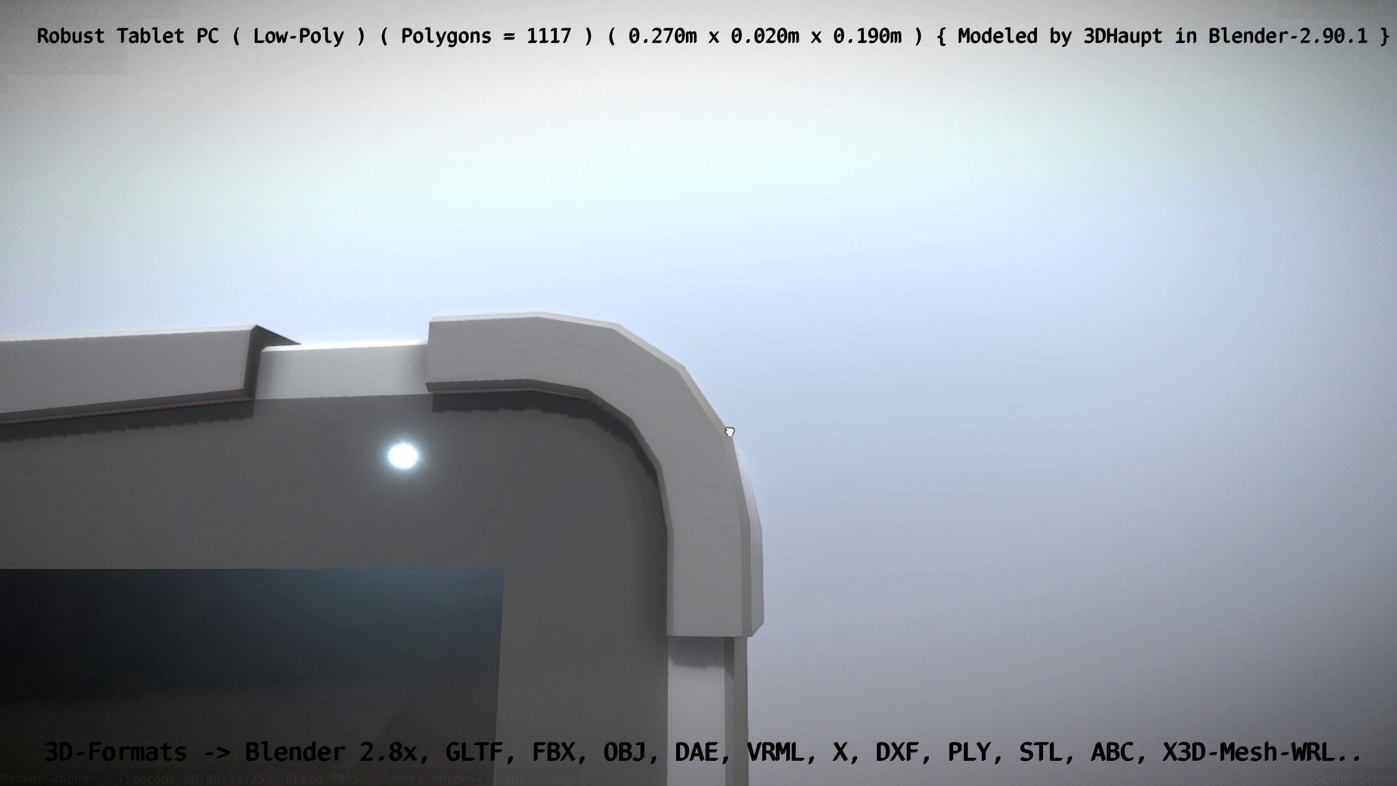 Robust Tablet PC Low-Poly Version Low-poly 3D model_108