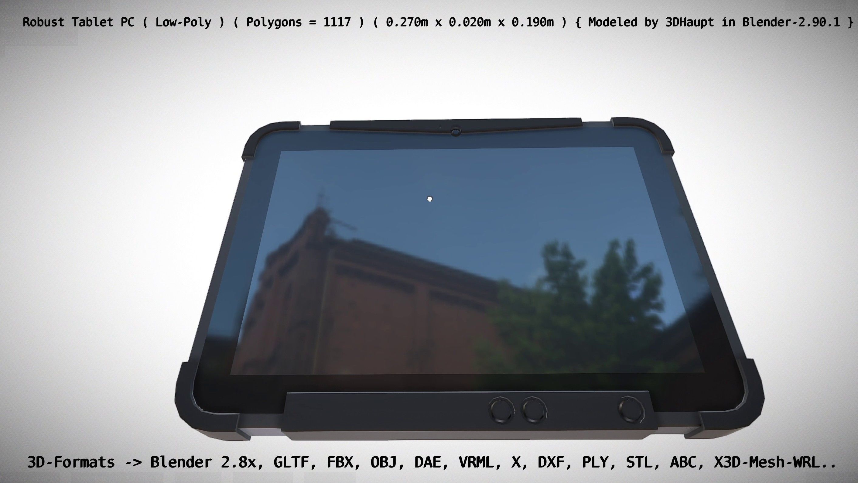 Robust Tablet PC Low-Poly Version Low-poly 3D model_17