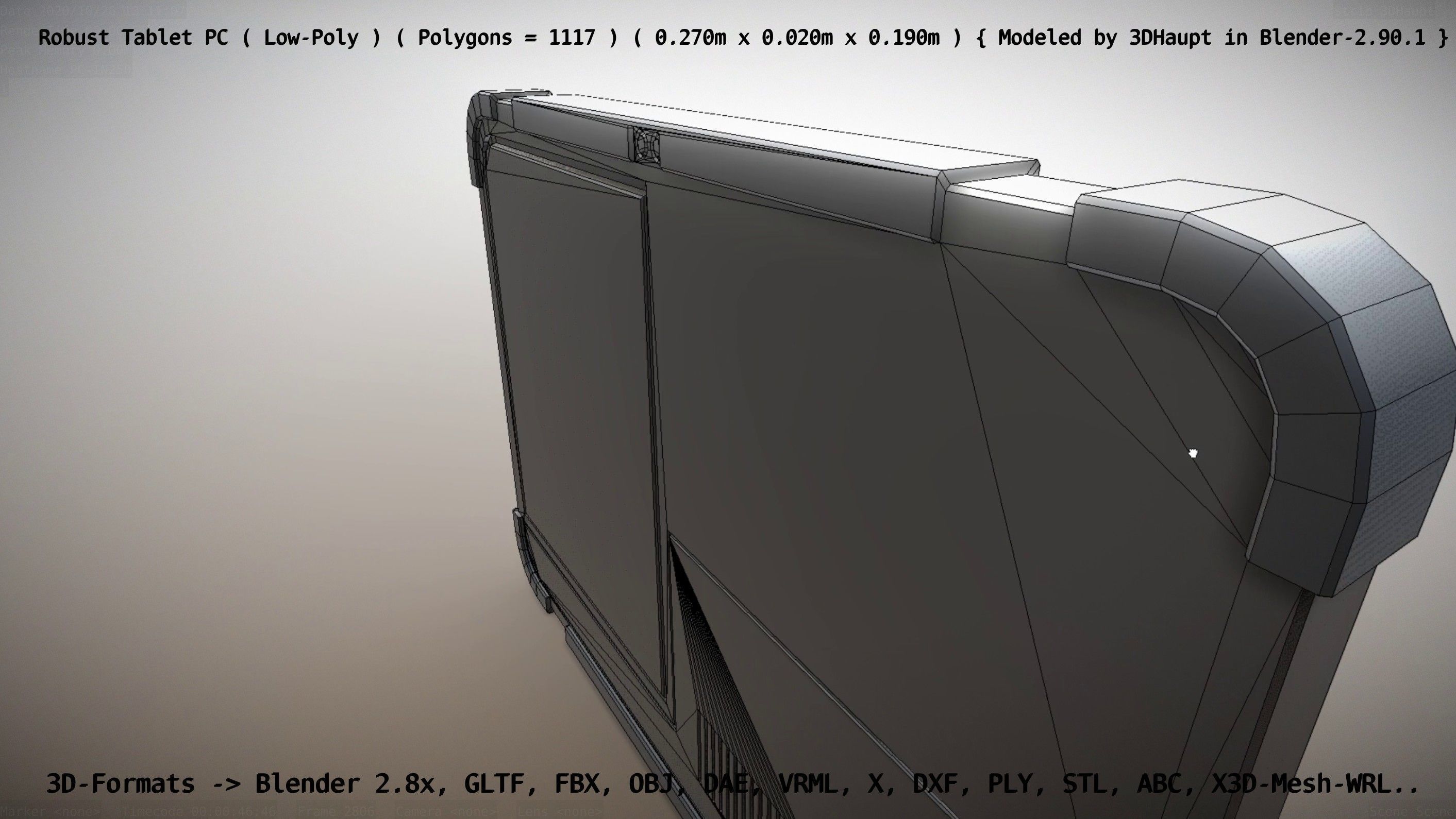 Robust Tablet PC Low-Poly Version Low-poly 3D model_73