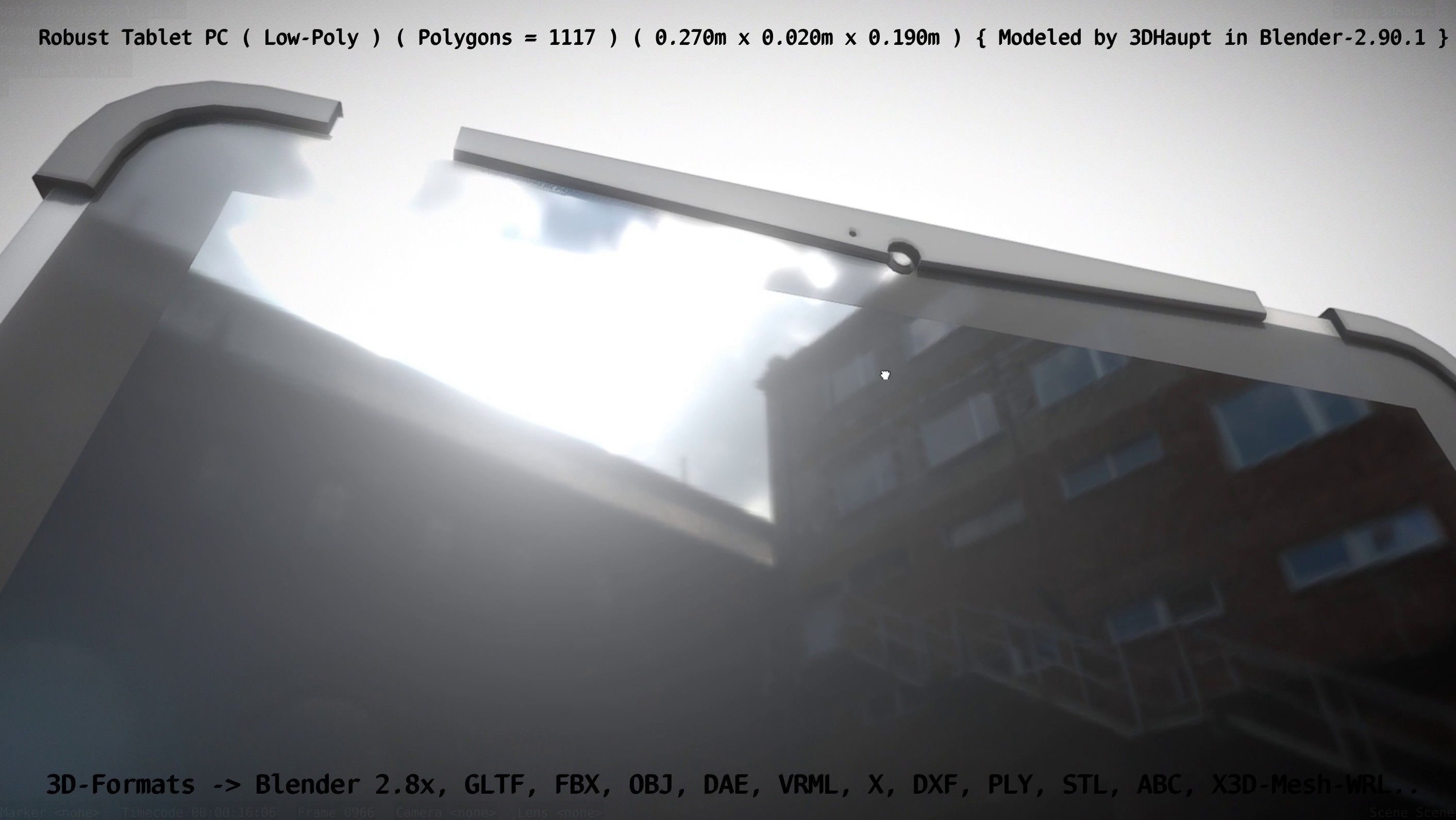 Robust Tablet PC Low-Poly Version Low-poly 3D model_144