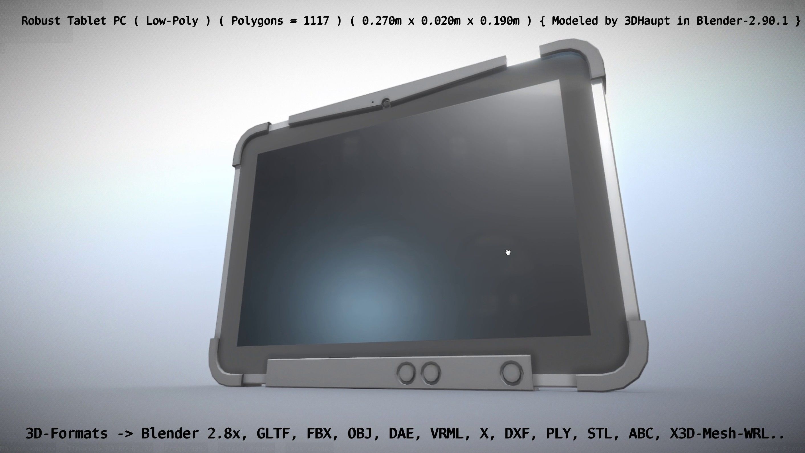 Robust Tablet PC Low-Poly Version Low-poly 3D model_32