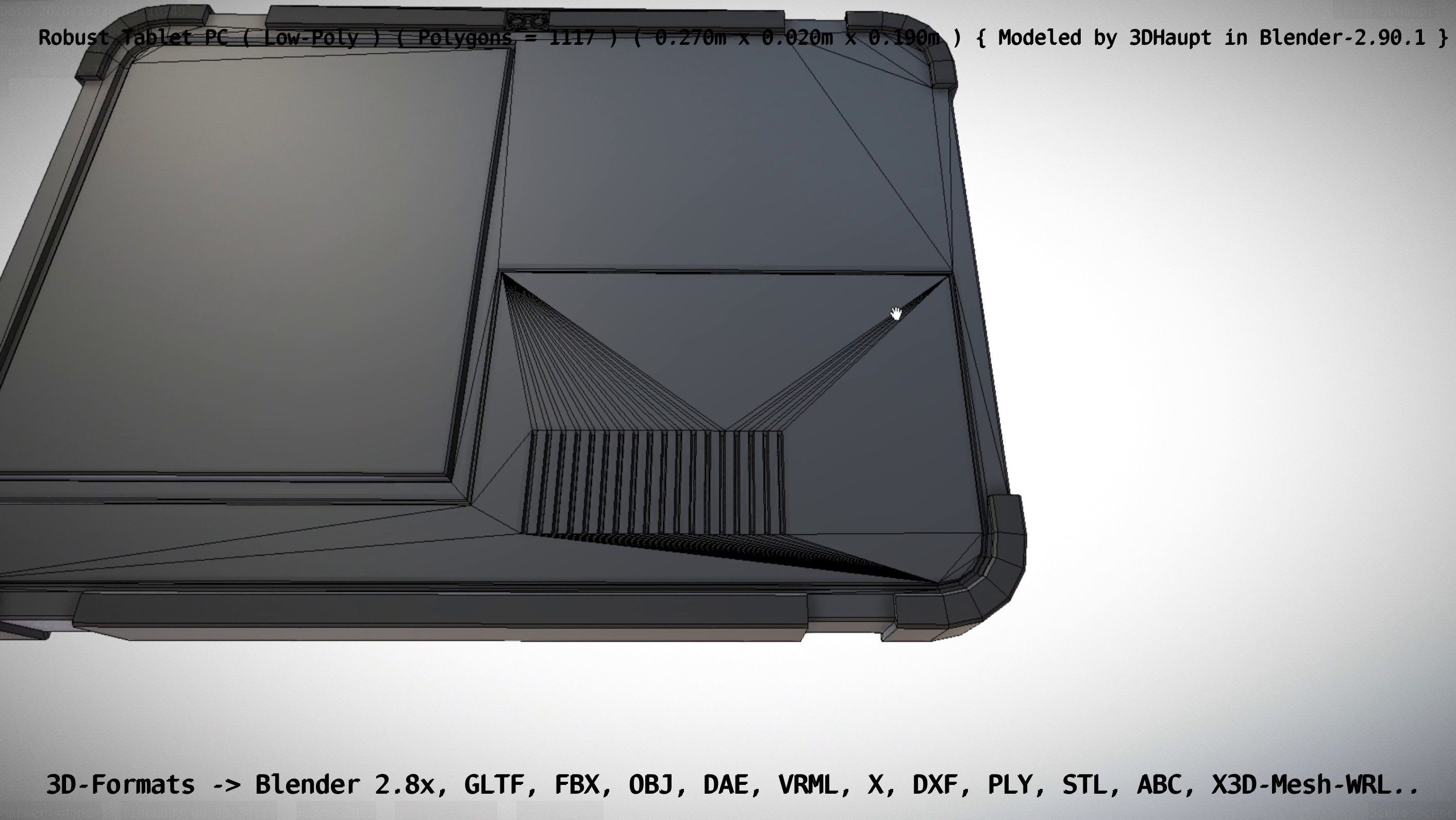 Robust Tablet PC Low-Poly Version Low-poly 3D model_12