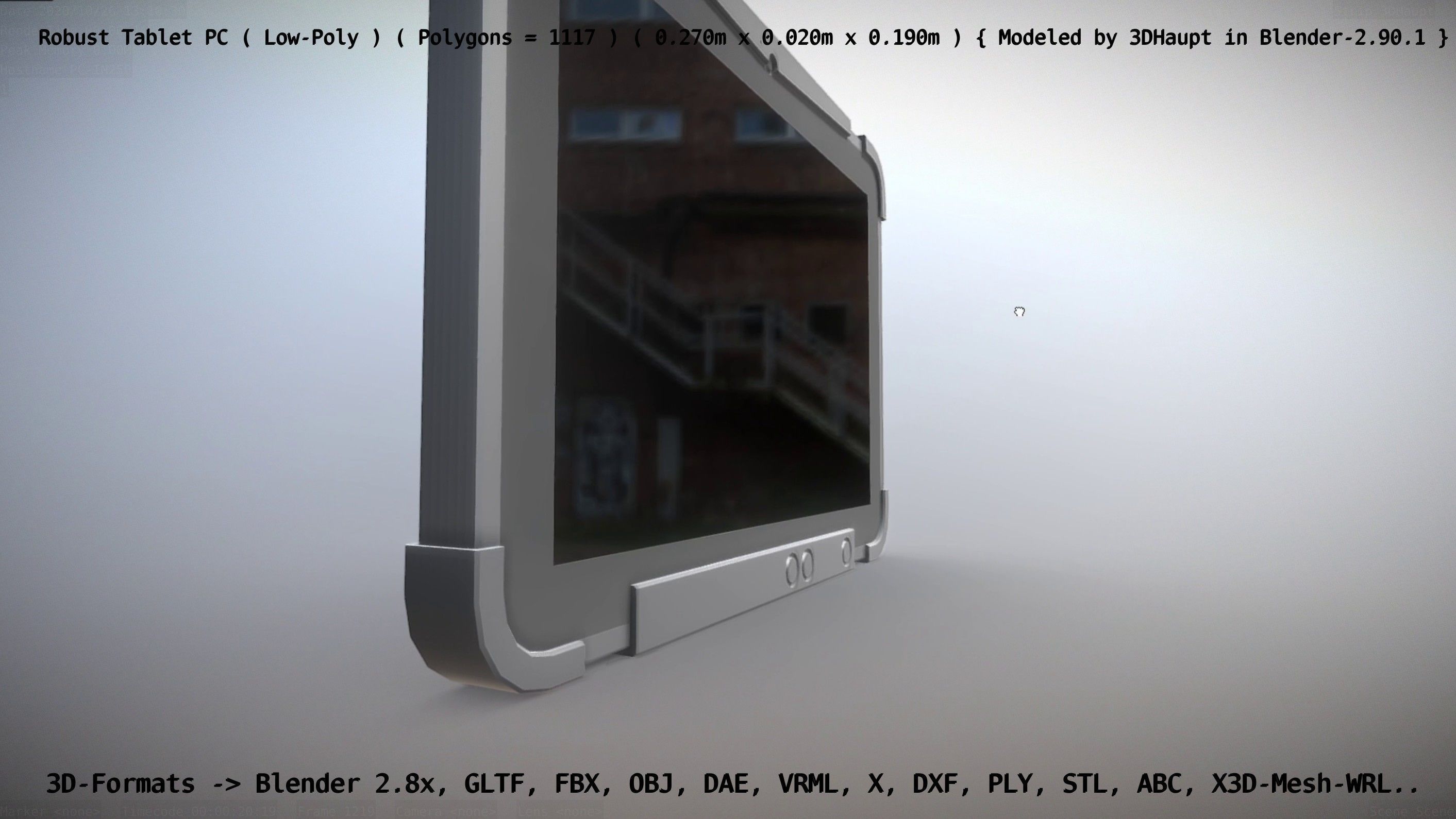Robust Tablet PC Low-Poly Version Low-poly 3D model_120
