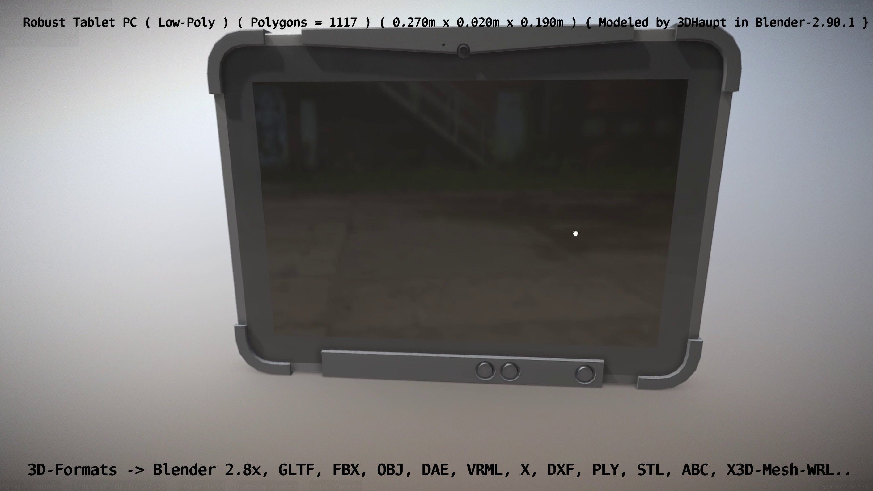 Robust Tablet PC Low-Poly Version Low-poly 3D model_96