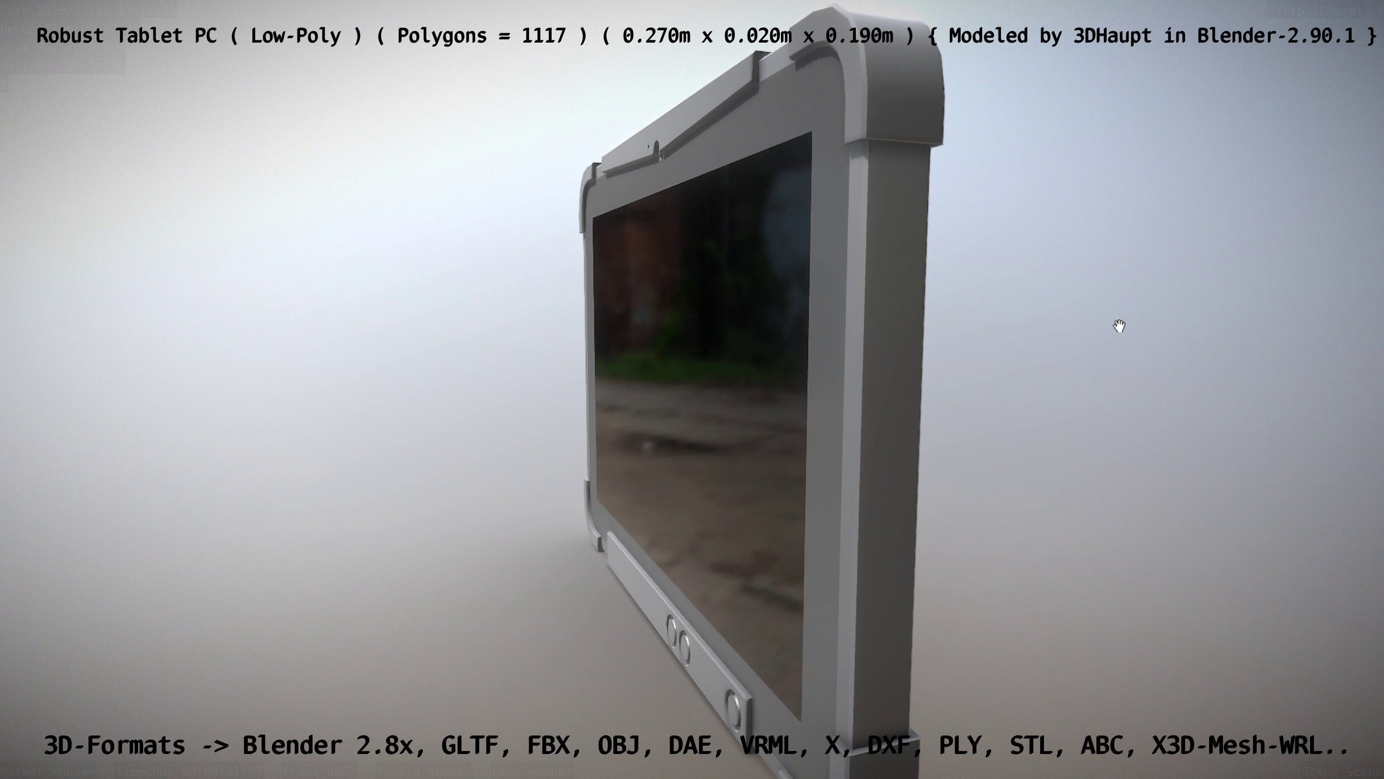 Robust Tablet PC Low-Poly Version Low-poly 3D model_51