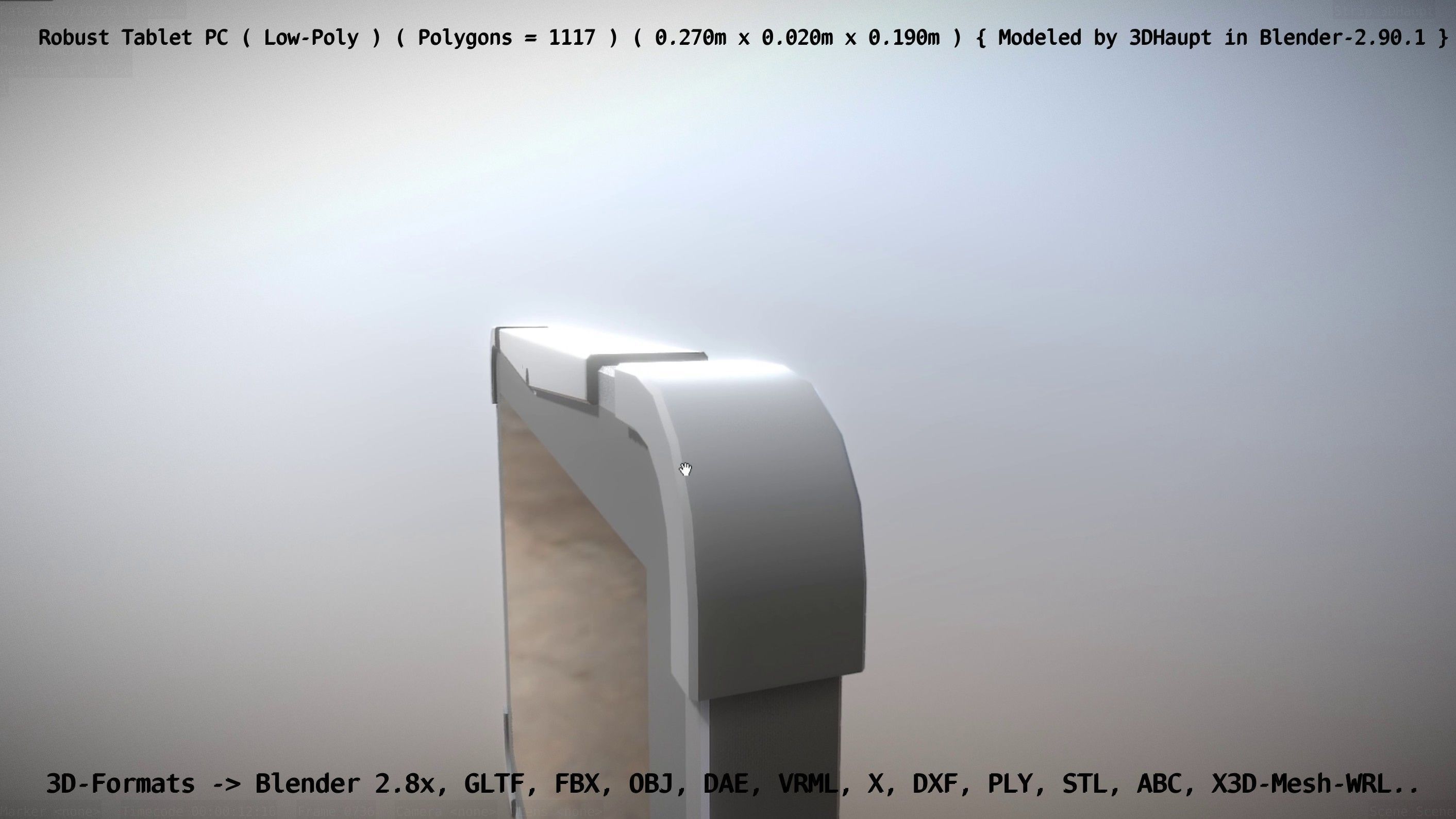 Robust Tablet PC Low-Poly Version Low-poly 3D model_62