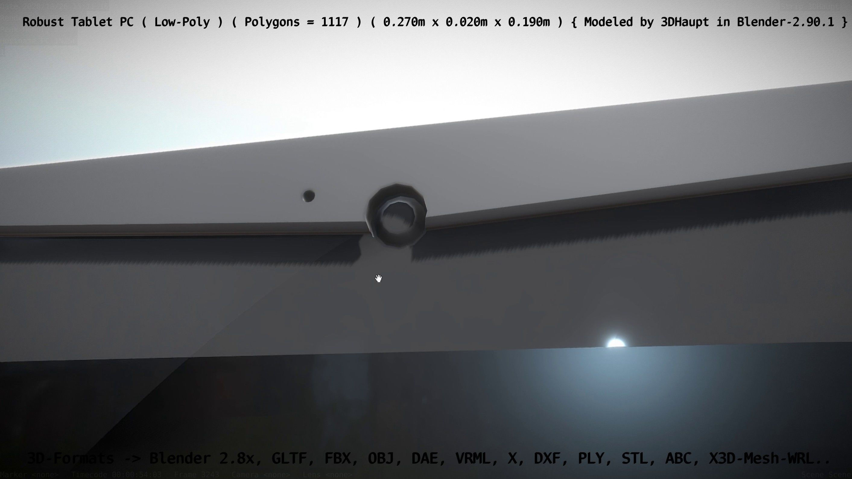 Robust Tablet PC Low-Poly Version Low-poly 3D model_113