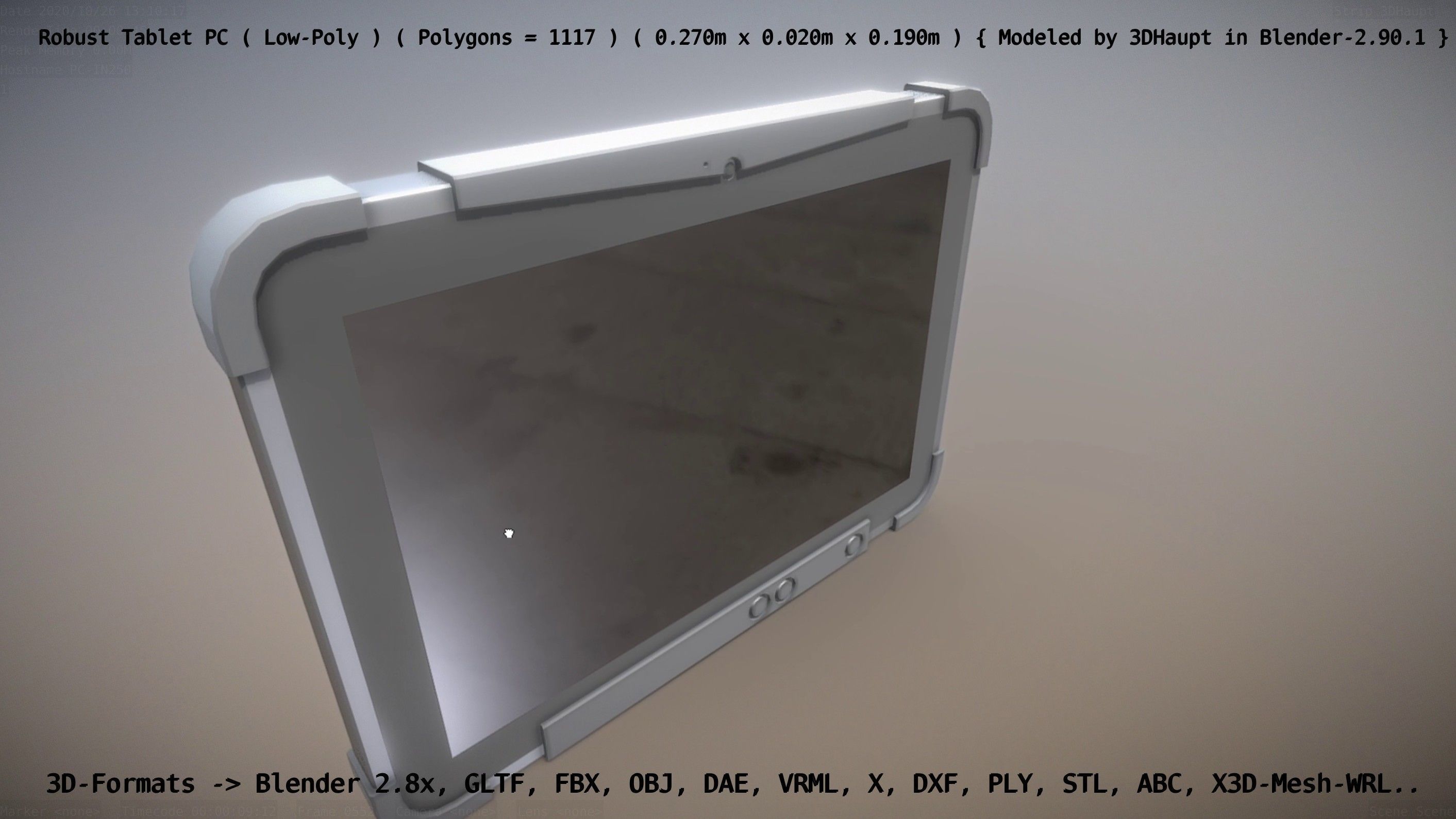 Robust Tablet PC Low-Poly Version Low-poly 3D model_38