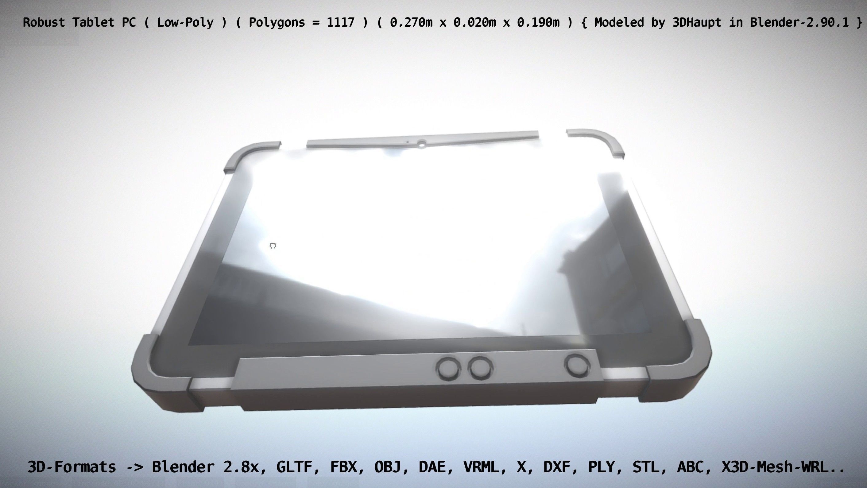 Robust Tablet PC Low-Poly Version Low-poly 3D model_34