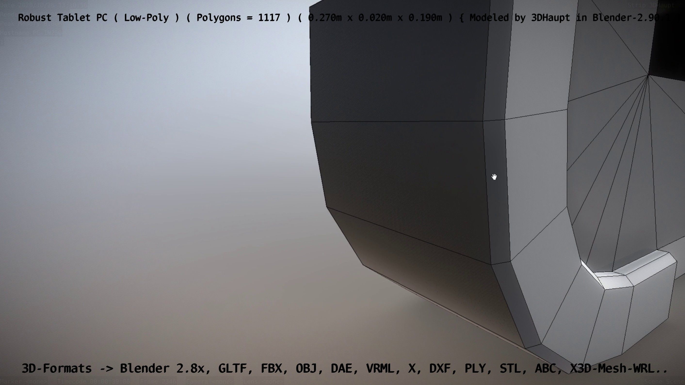 Robust Tablet PC Low-Poly Version Low-poly 3D model_23
