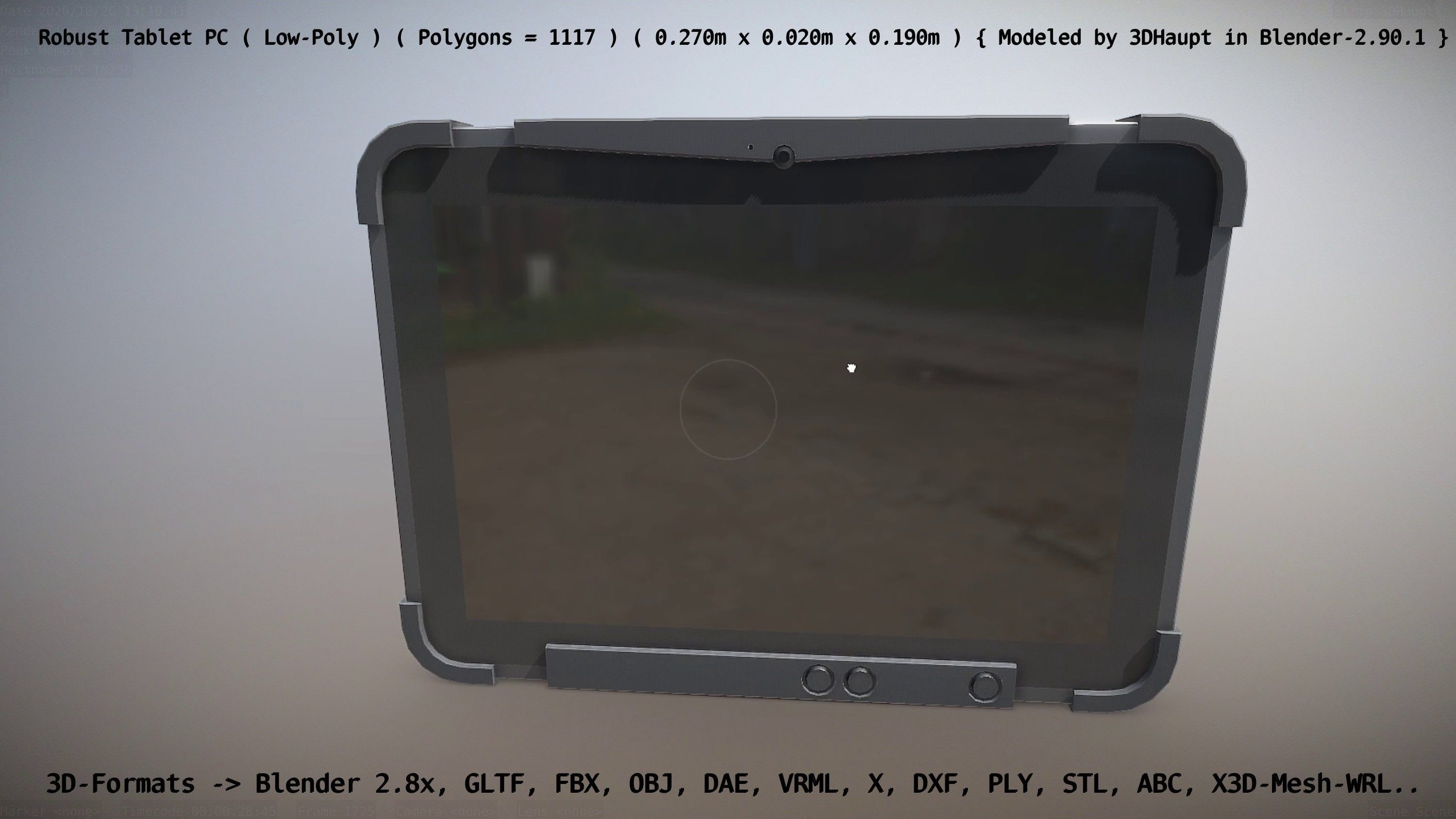 Robust Tablet PC Low-Poly Version Low-poly 3D model_102