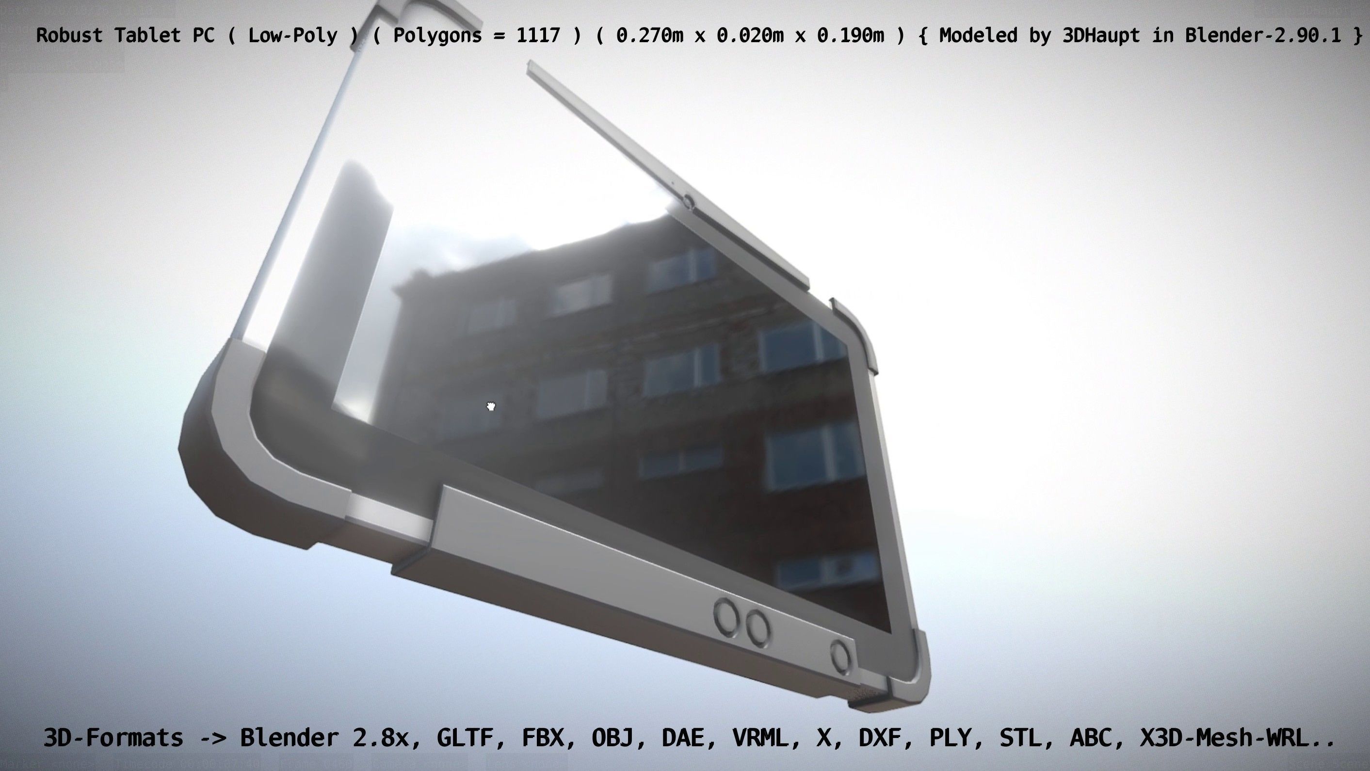 Robust Tablet PC Low-Poly Version Low-poly 3D model_36
