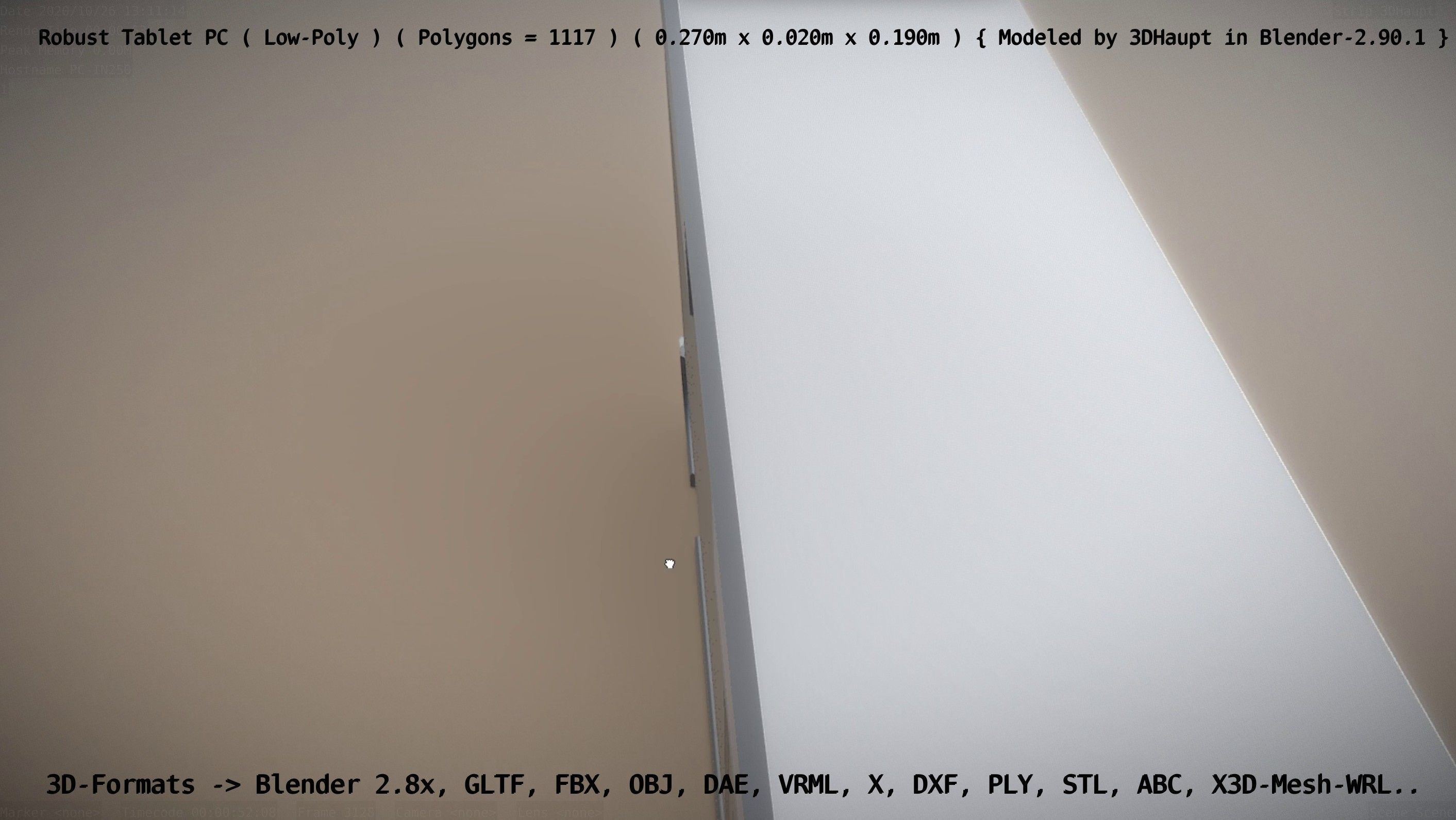 Robust Tablet PC Low-Poly Version Low-poly 3D model_132