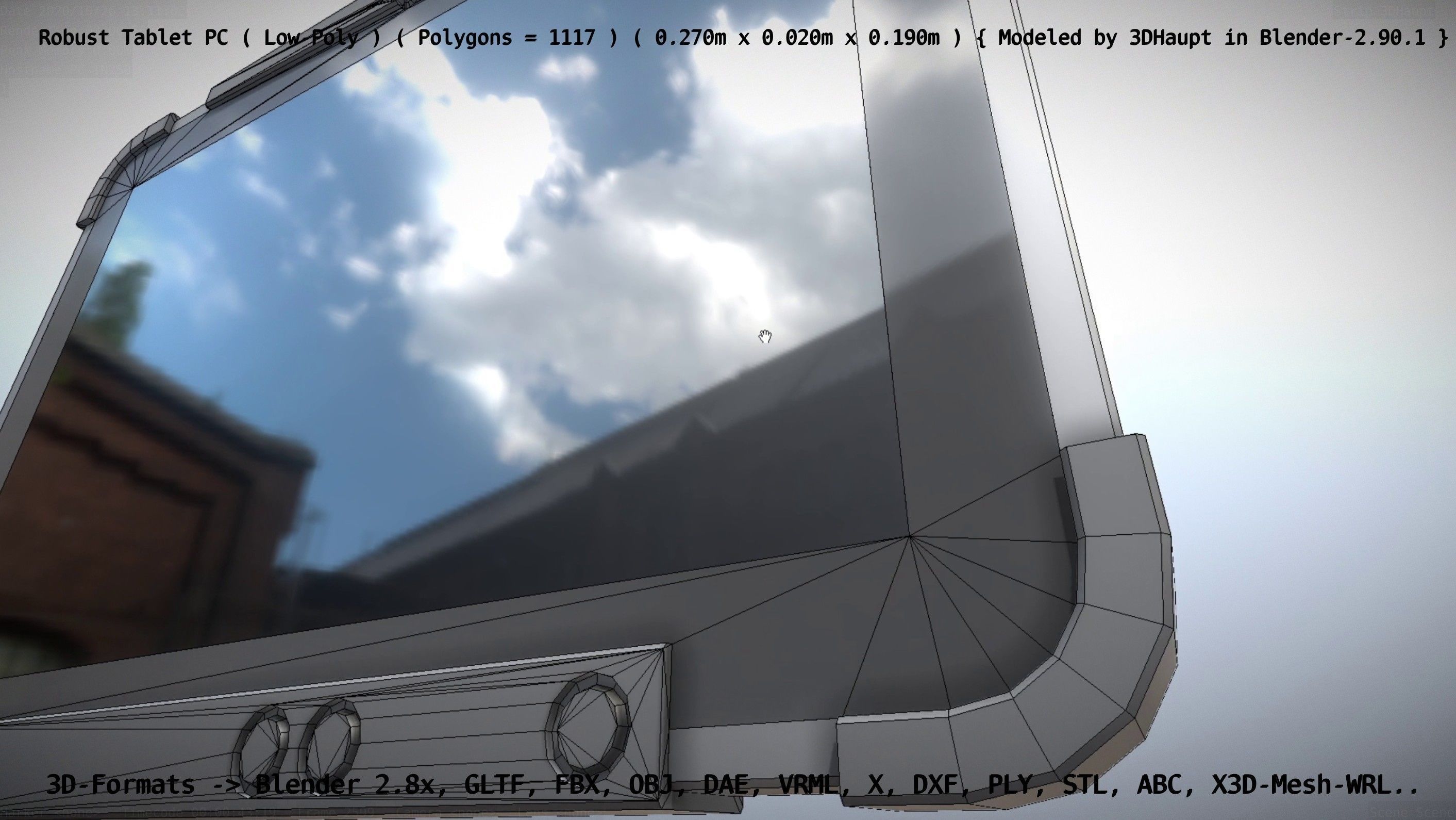 Robust Tablet PC Low-Poly Version Low-poly 3D model_50