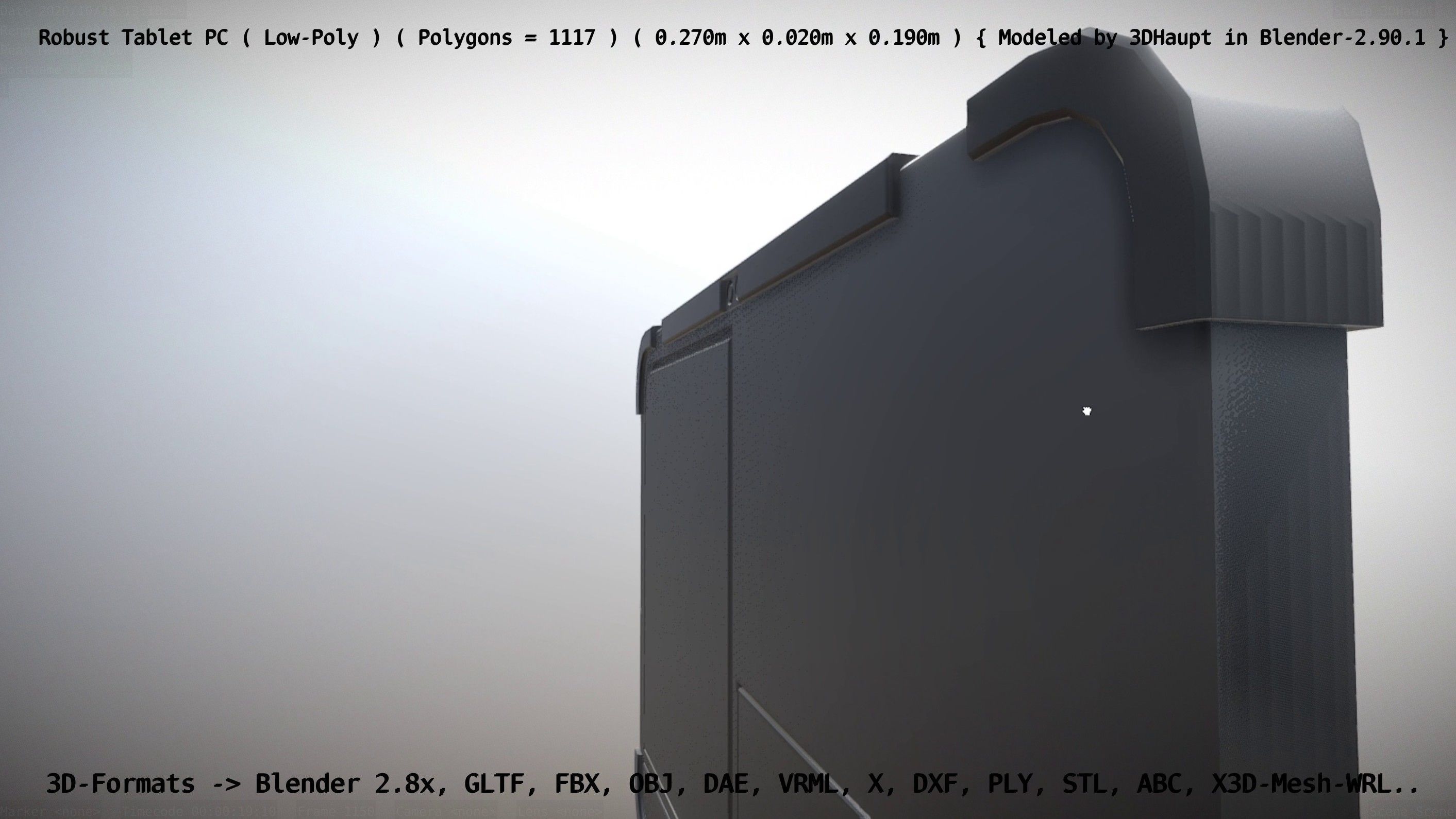 Robust Tablet PC Low-Poly Version Low-poly 3D model_116