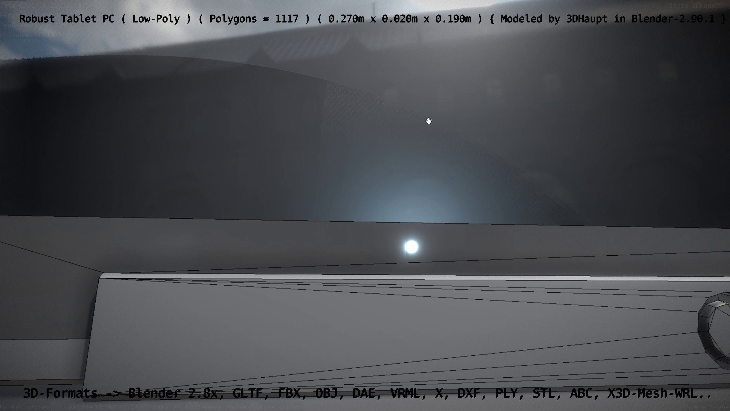 Robust Tablet PC Low-Poly Version Low-poly 3D model_129