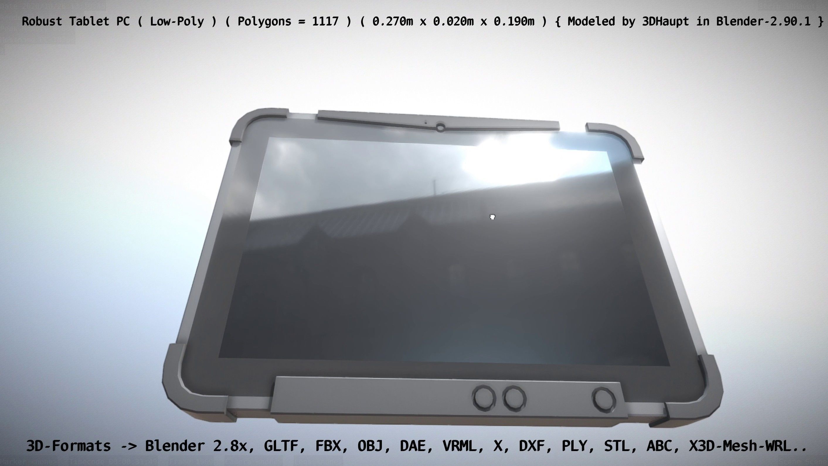 Robust Tablet PC Low-Poly Version Low-poly 3D model_135