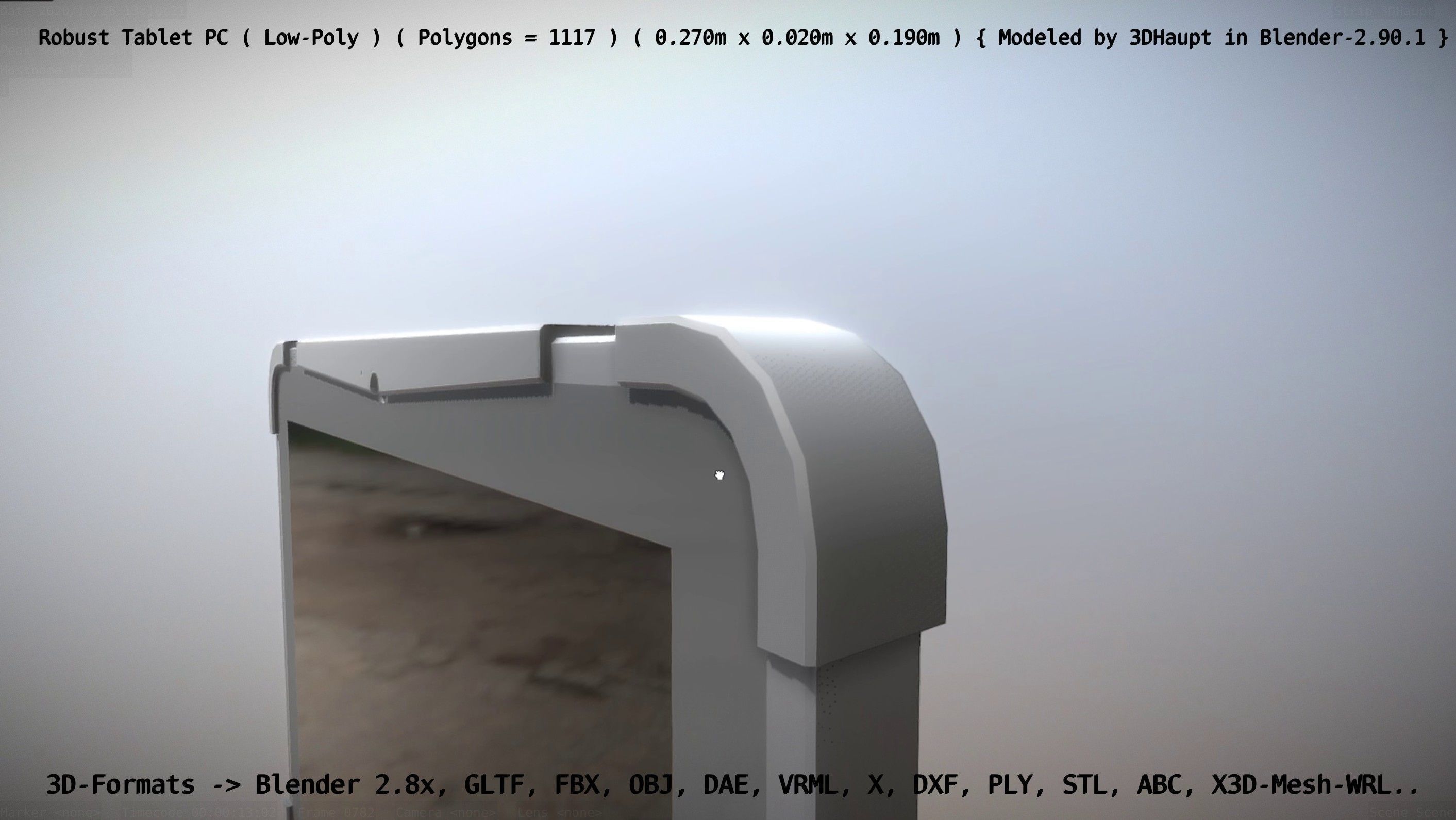 Robust Tablet PC Low-Poly Version Low-poly 3D model_121